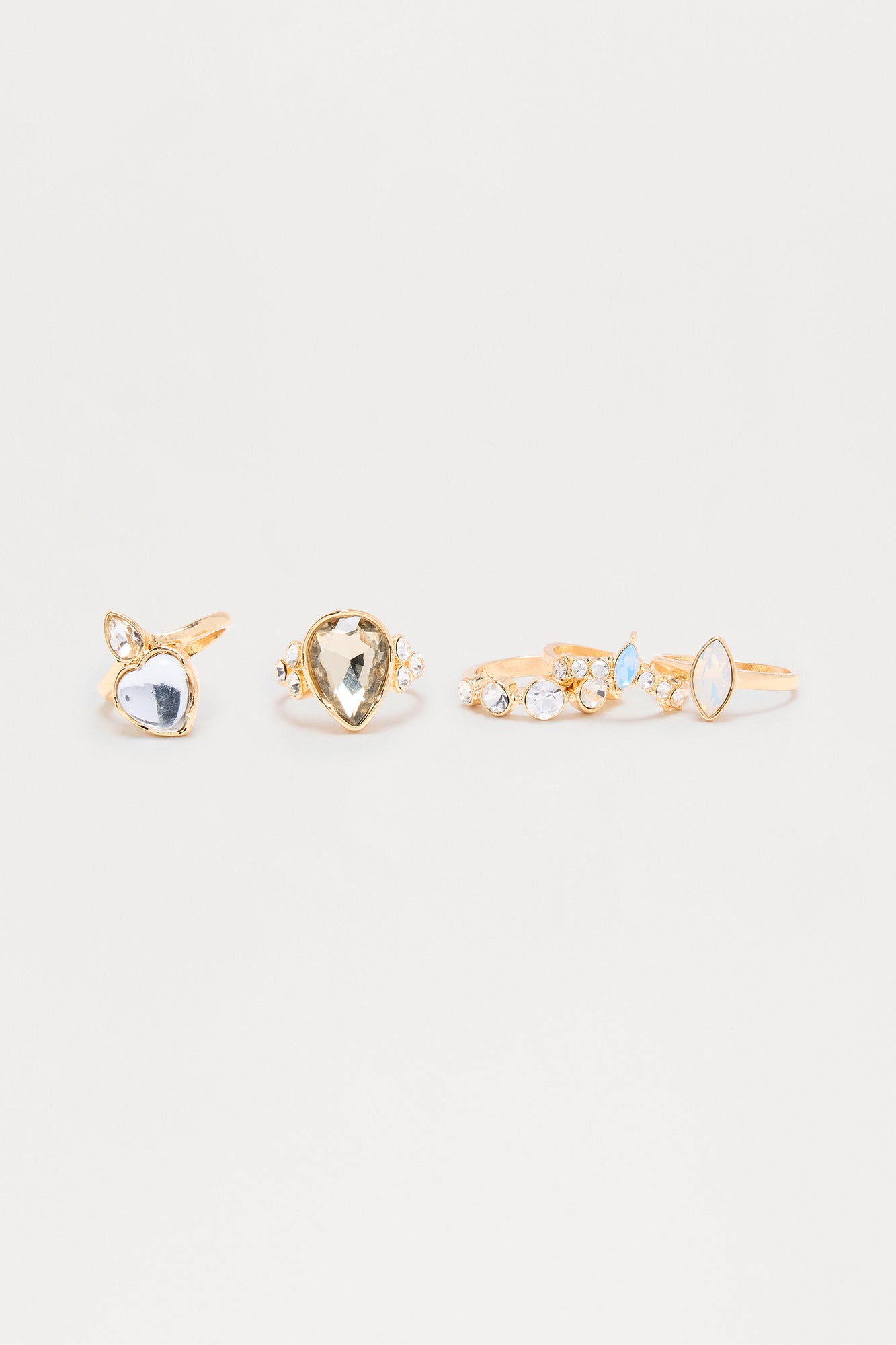Luka 5 Piece Mutli Ring Set - Gold
