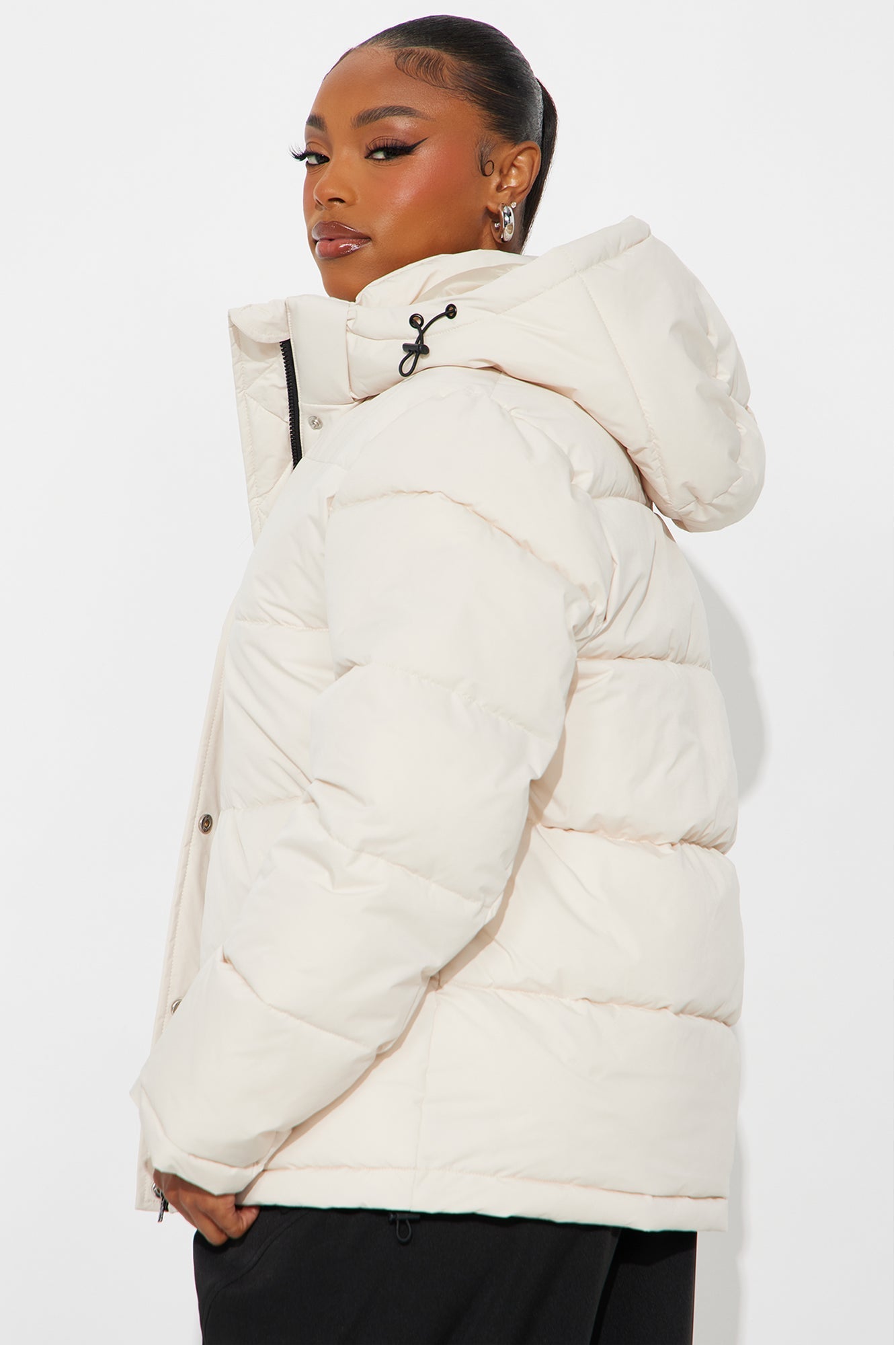 Mountain Edge Nylon Puffer Jacket - Stone