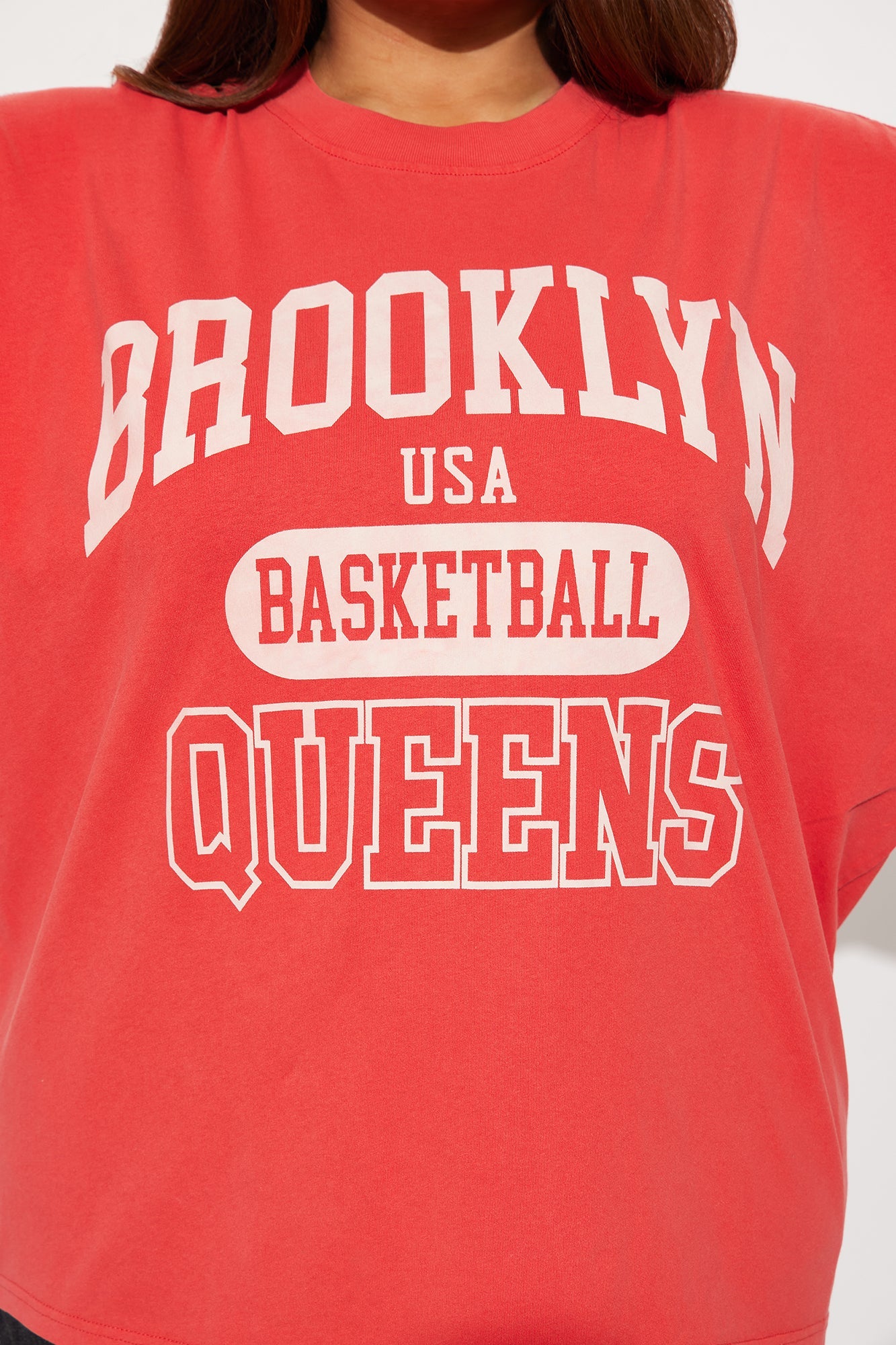 Brooklyn Basketball Queens Oversize TShirt - Red