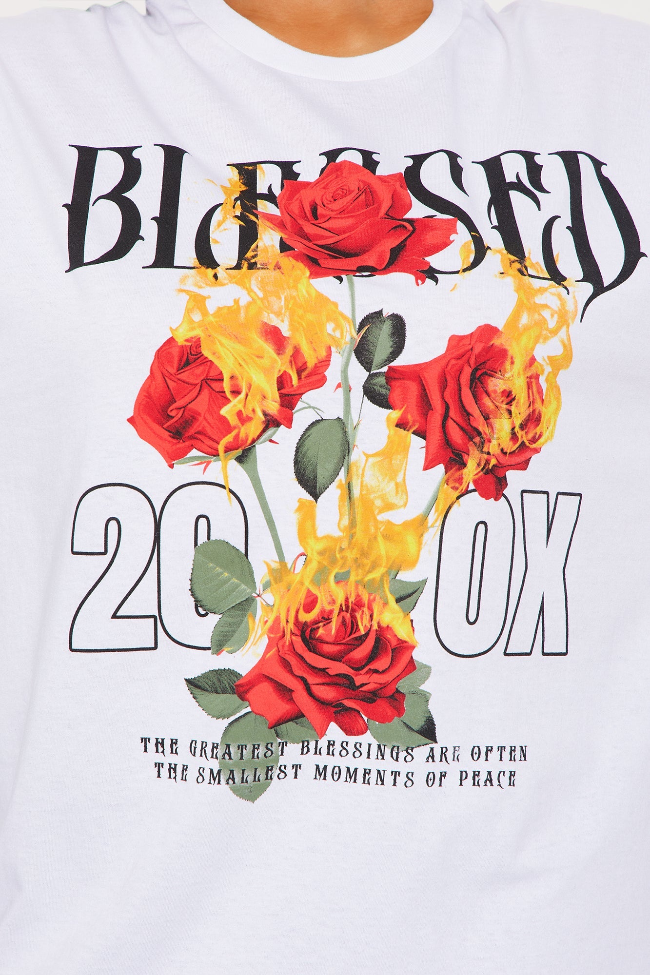 Blessed Rose Oversize Tshirt - White