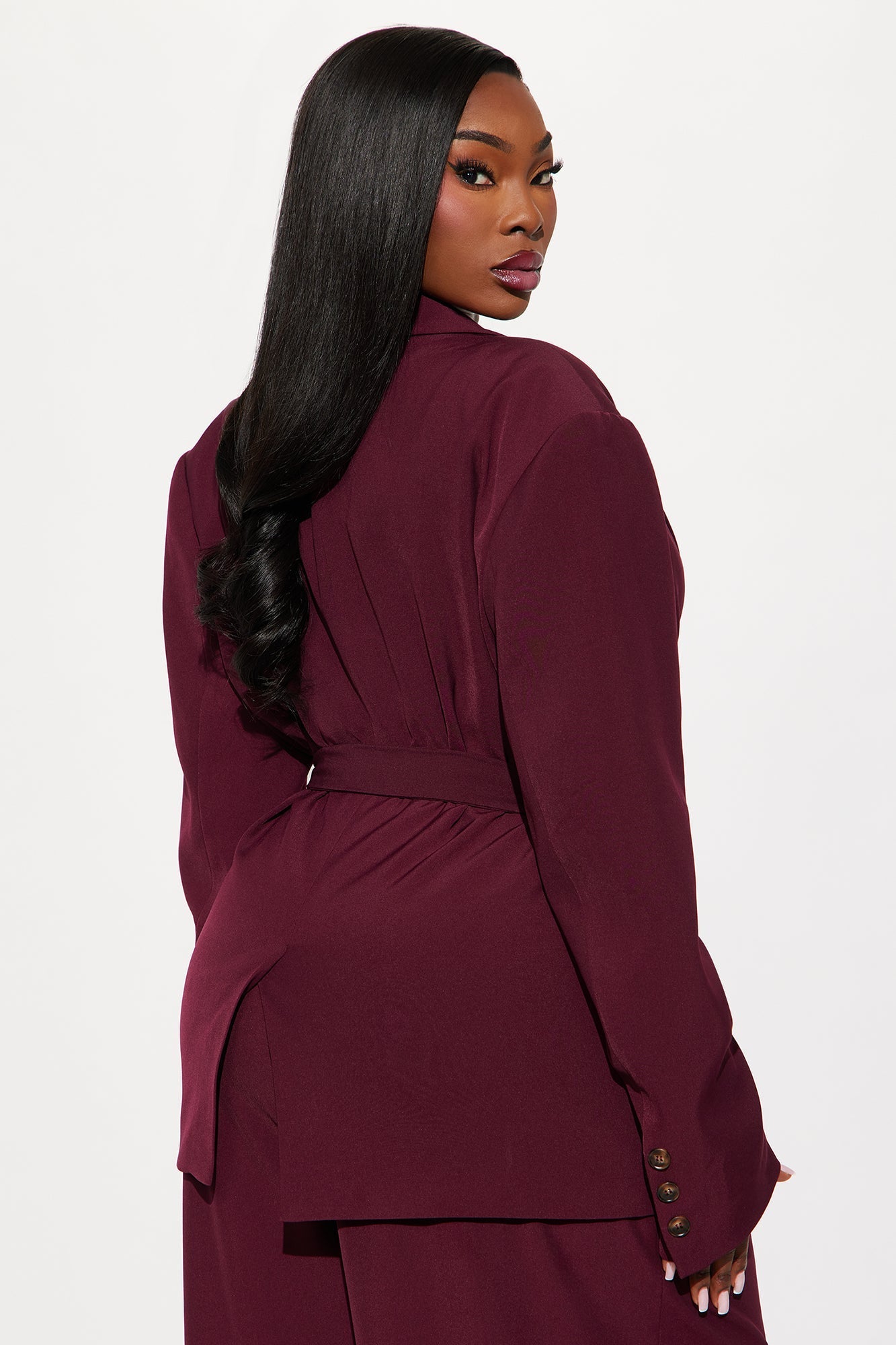 End Of Time Double Breasted Blazer - Wine