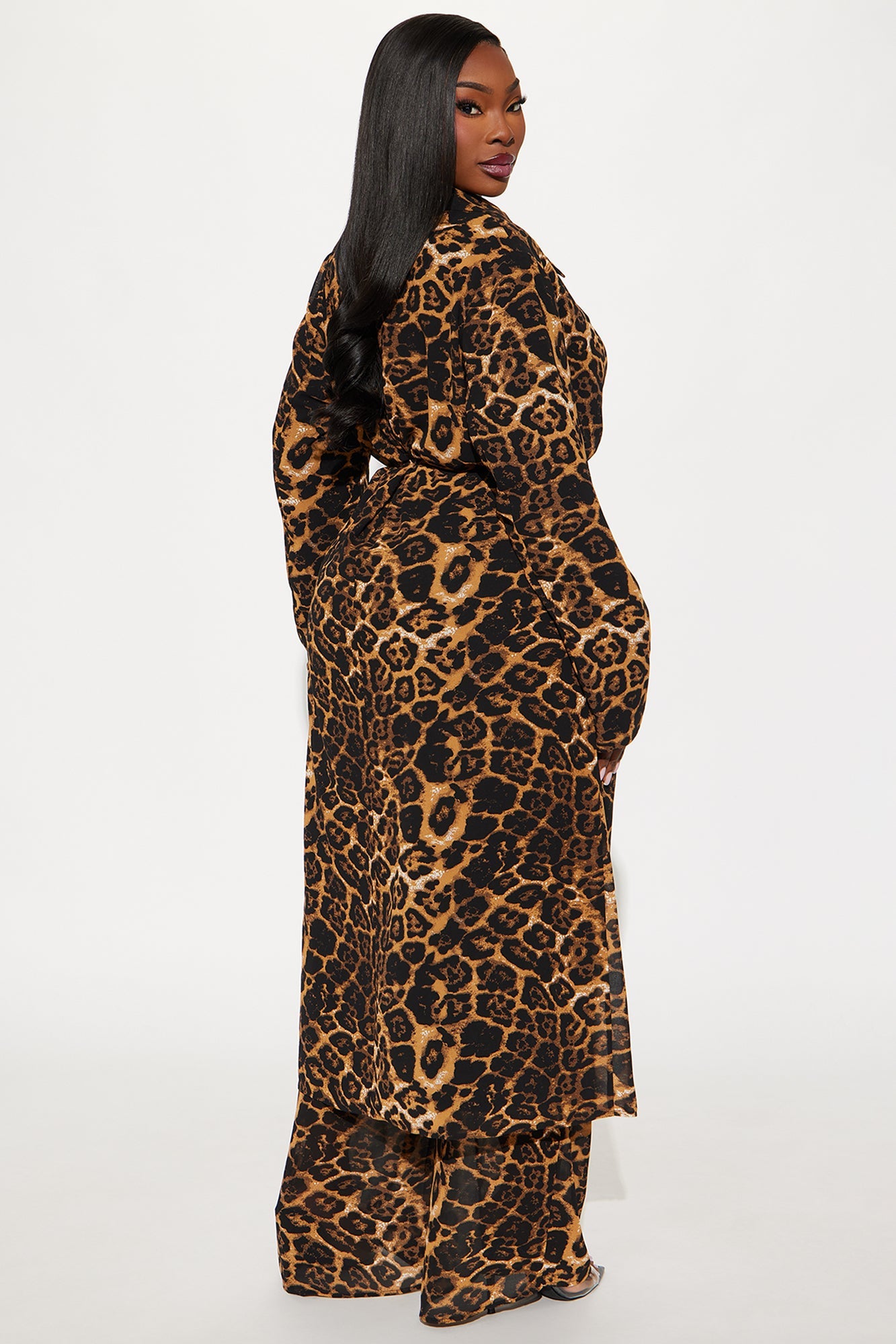 Styled by Emotion Chiffon Leopard Trench - Leopard
