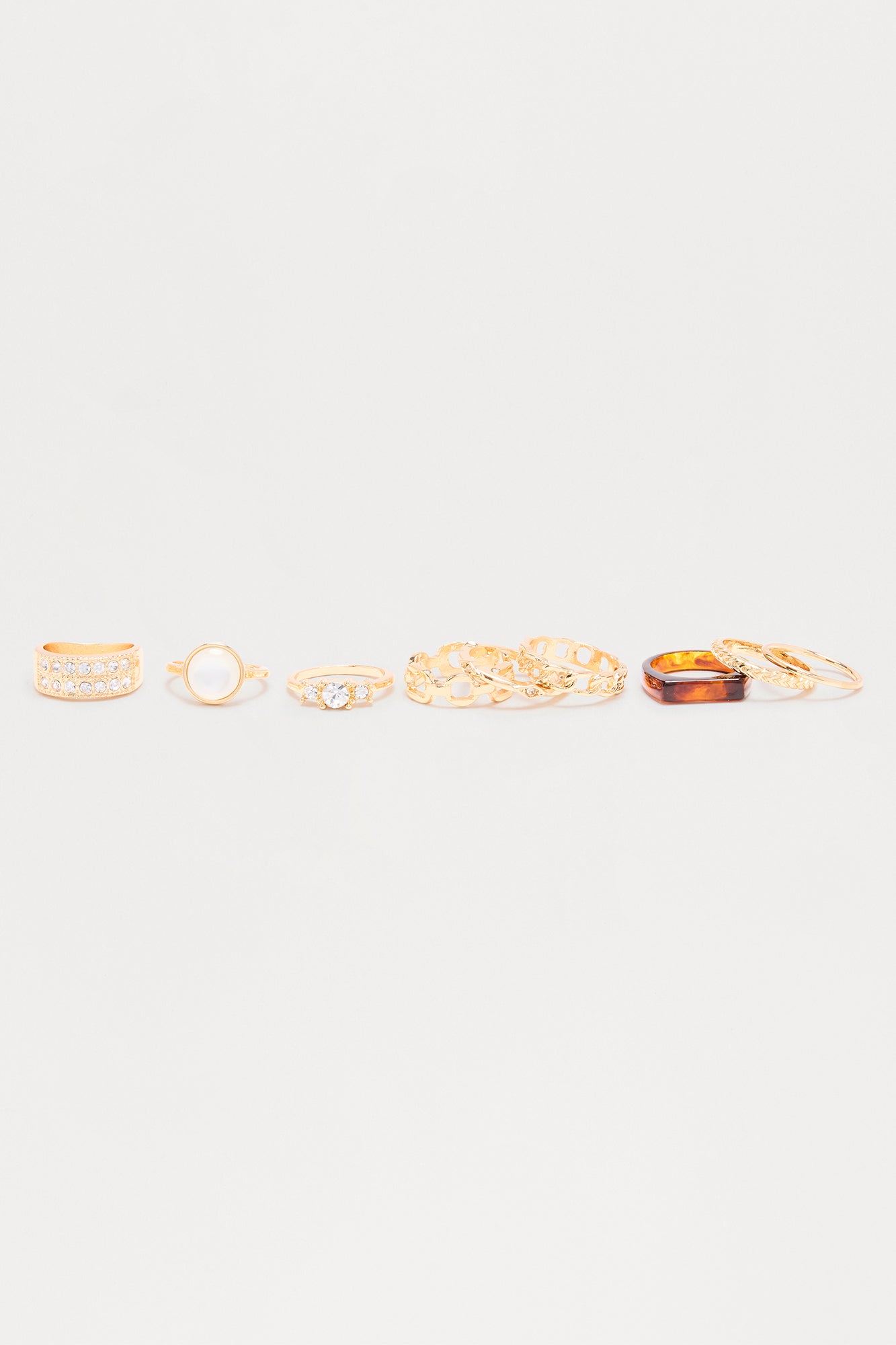 Stack 9 Piece Ring Set - Gold