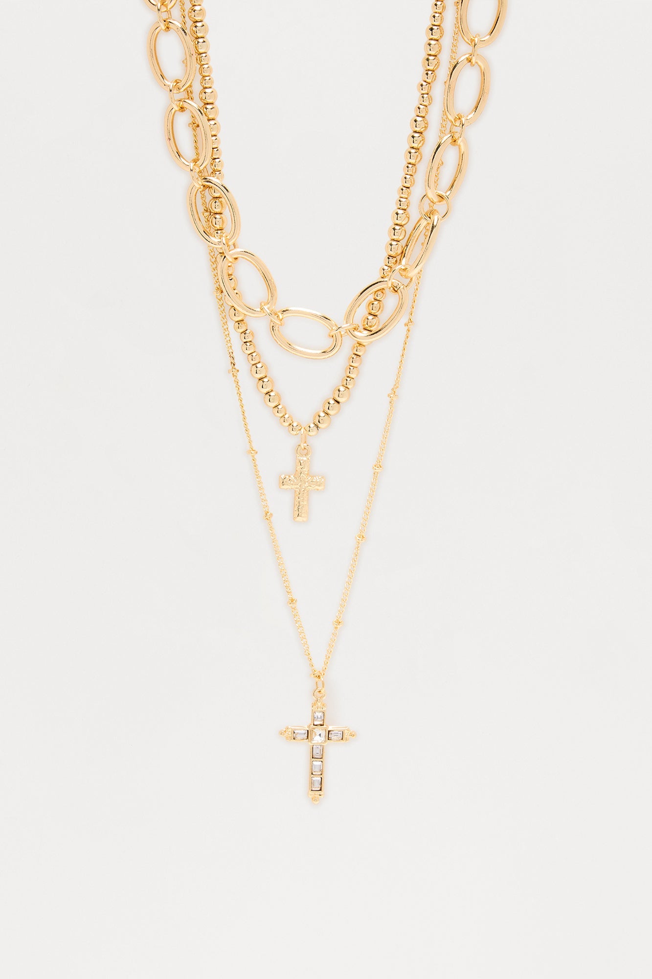 In Prayer Layered Necklace - Gold