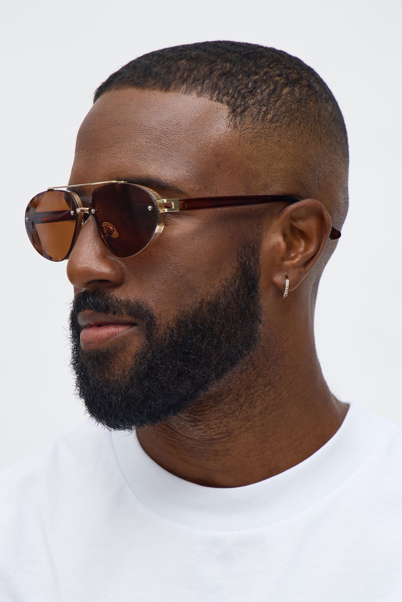 Tough Aviator Metal Frame Sunglasses - Brown