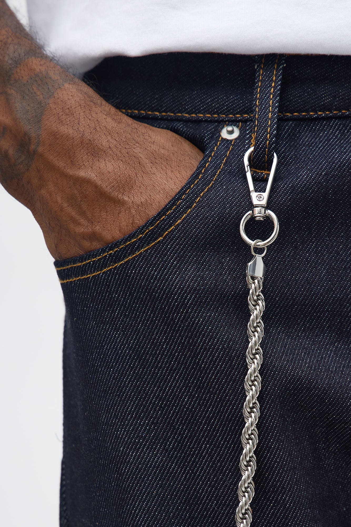 8 MM Rope Pant Chain - Silver