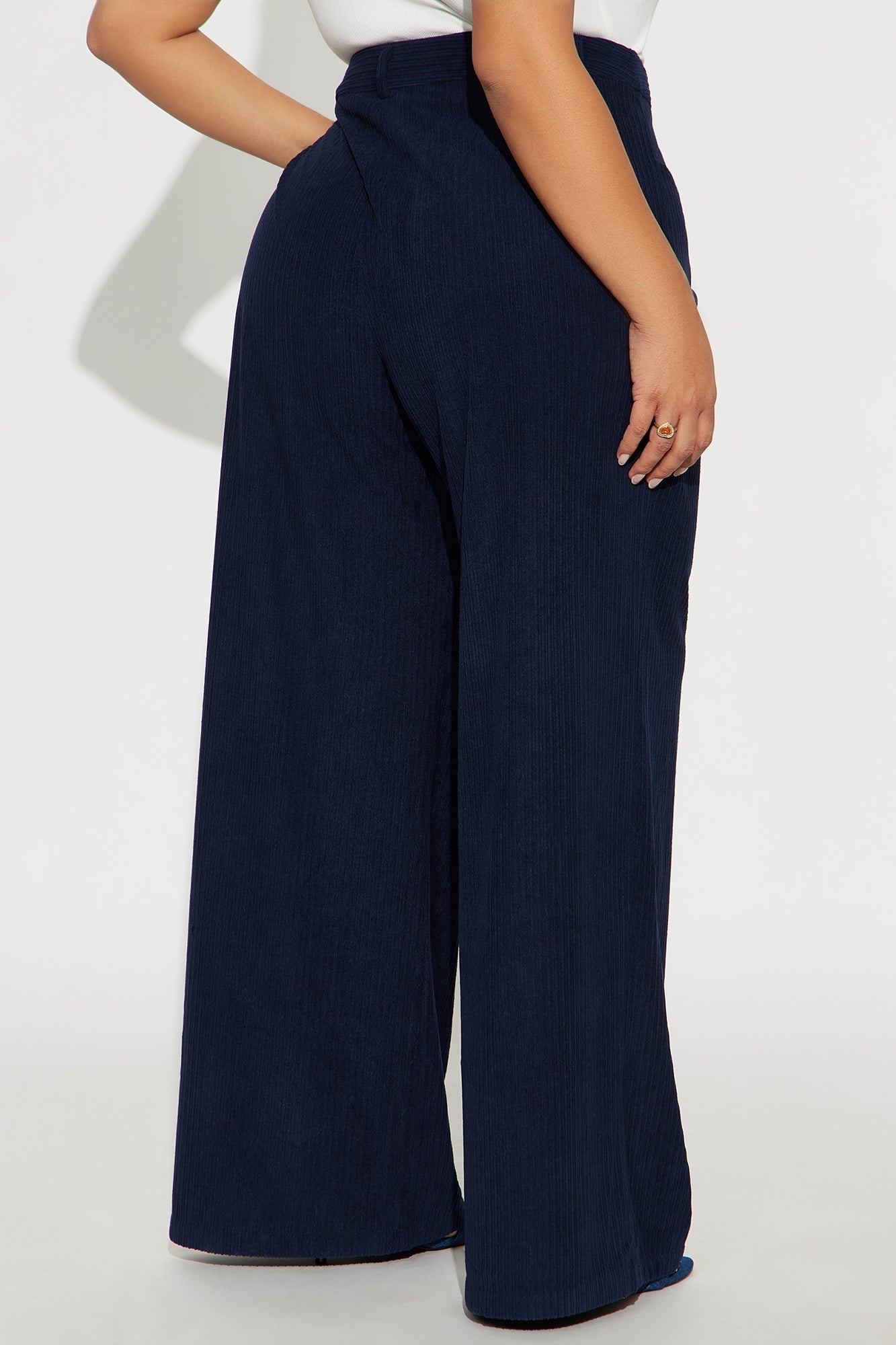 Golden Hour Groove Wide Leg Corduroy Pant 33 - Navy