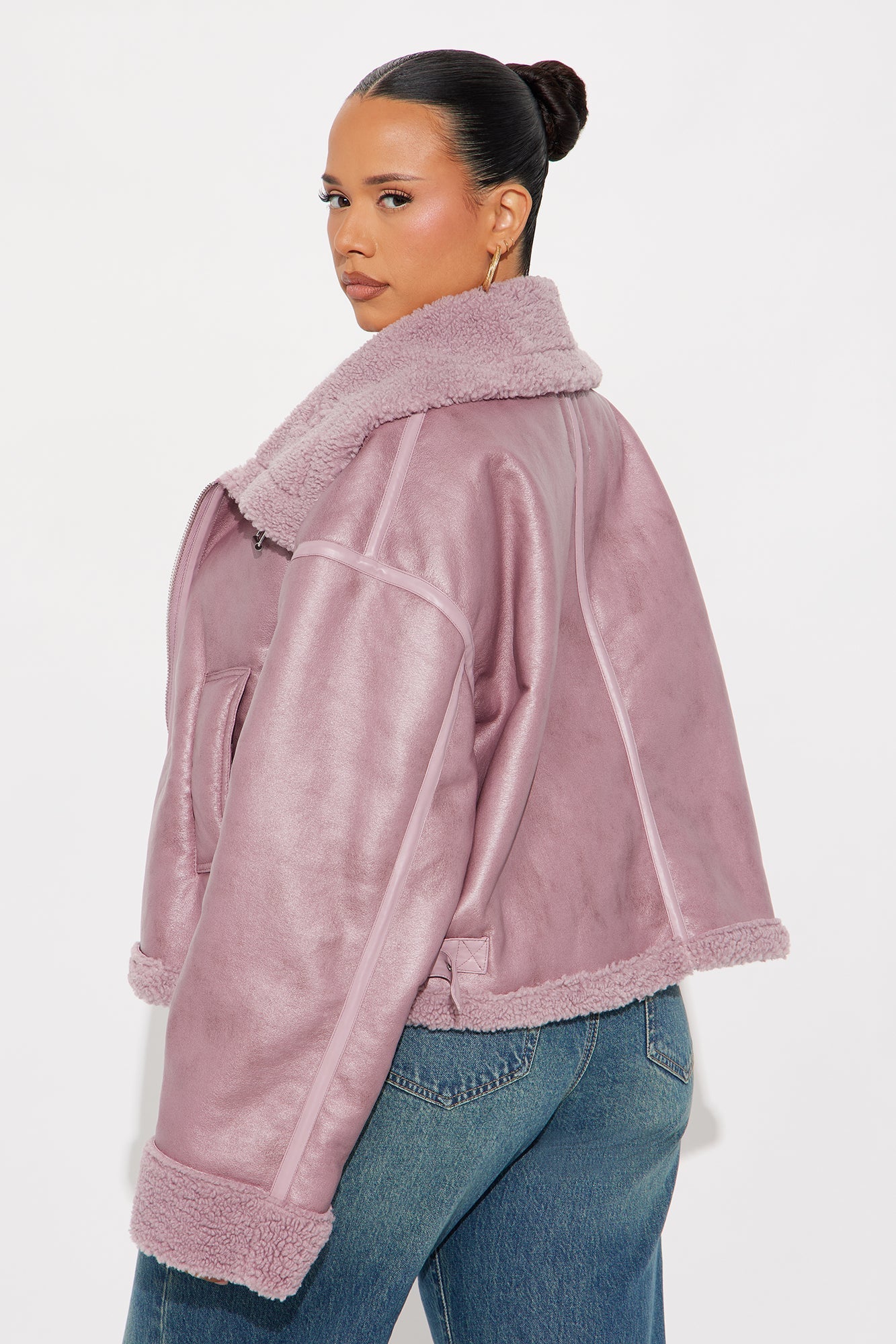Taytum Faux Leather Jacket - Lavender