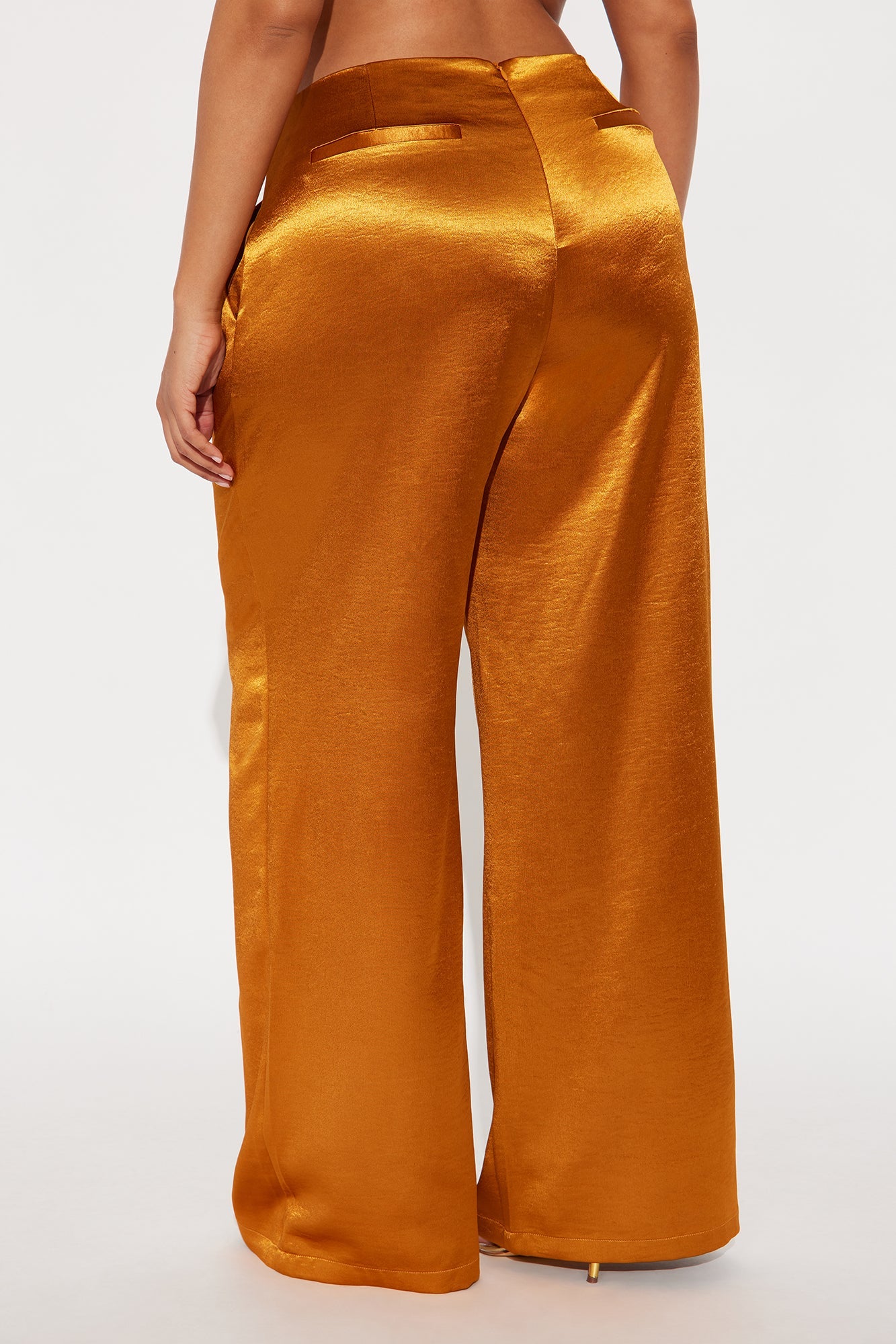 Delicate Desire Satin Wide Leg Pant 33 - Copper