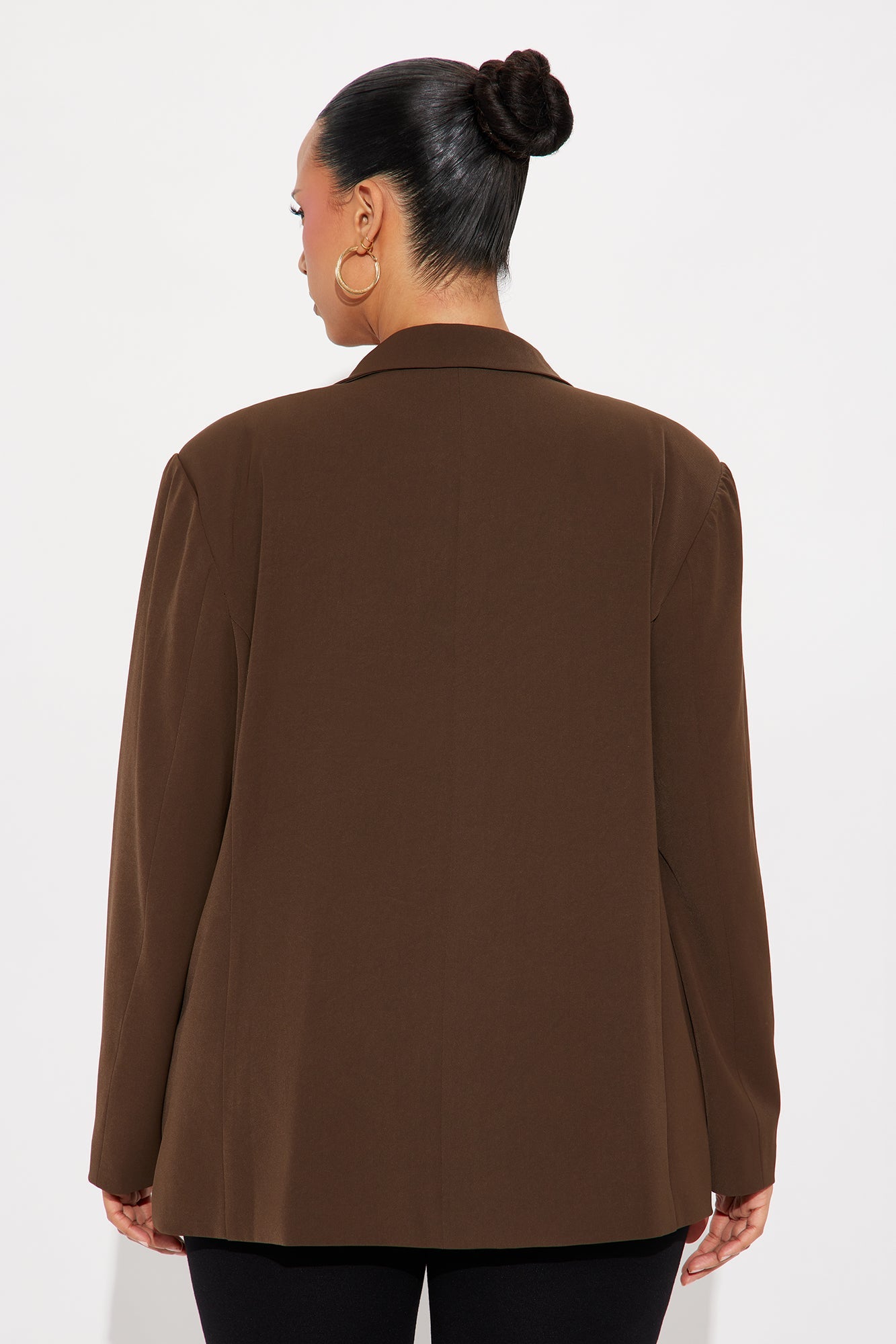 Run For Office Crepe Blazer - Brown