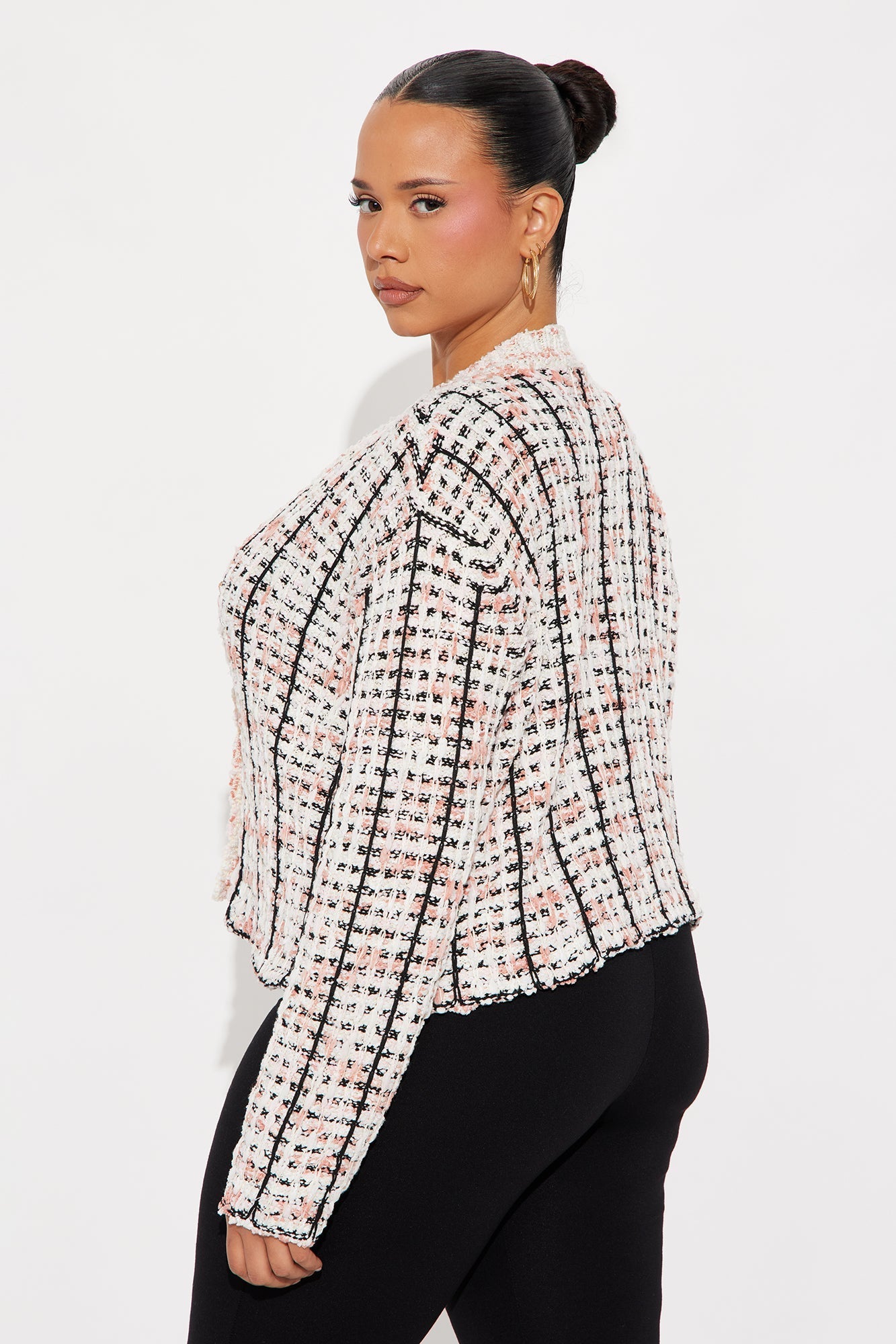 Your Favorite Frayed Hem Cardigan - Pink/combo