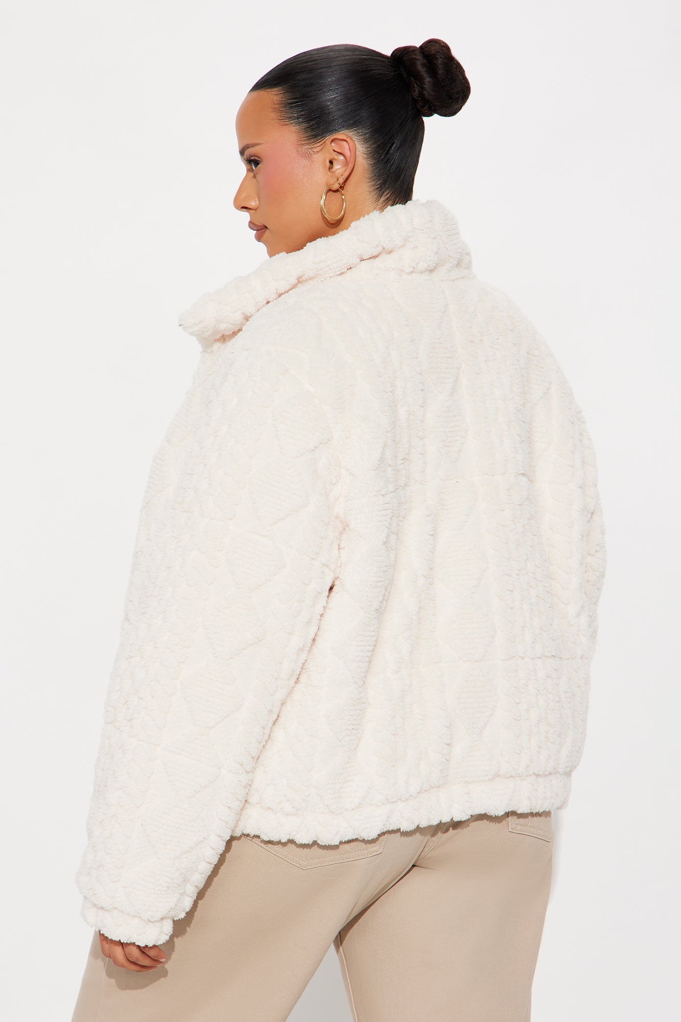 Frosted Dreams Faux Fur Puffer Jacket - Cream