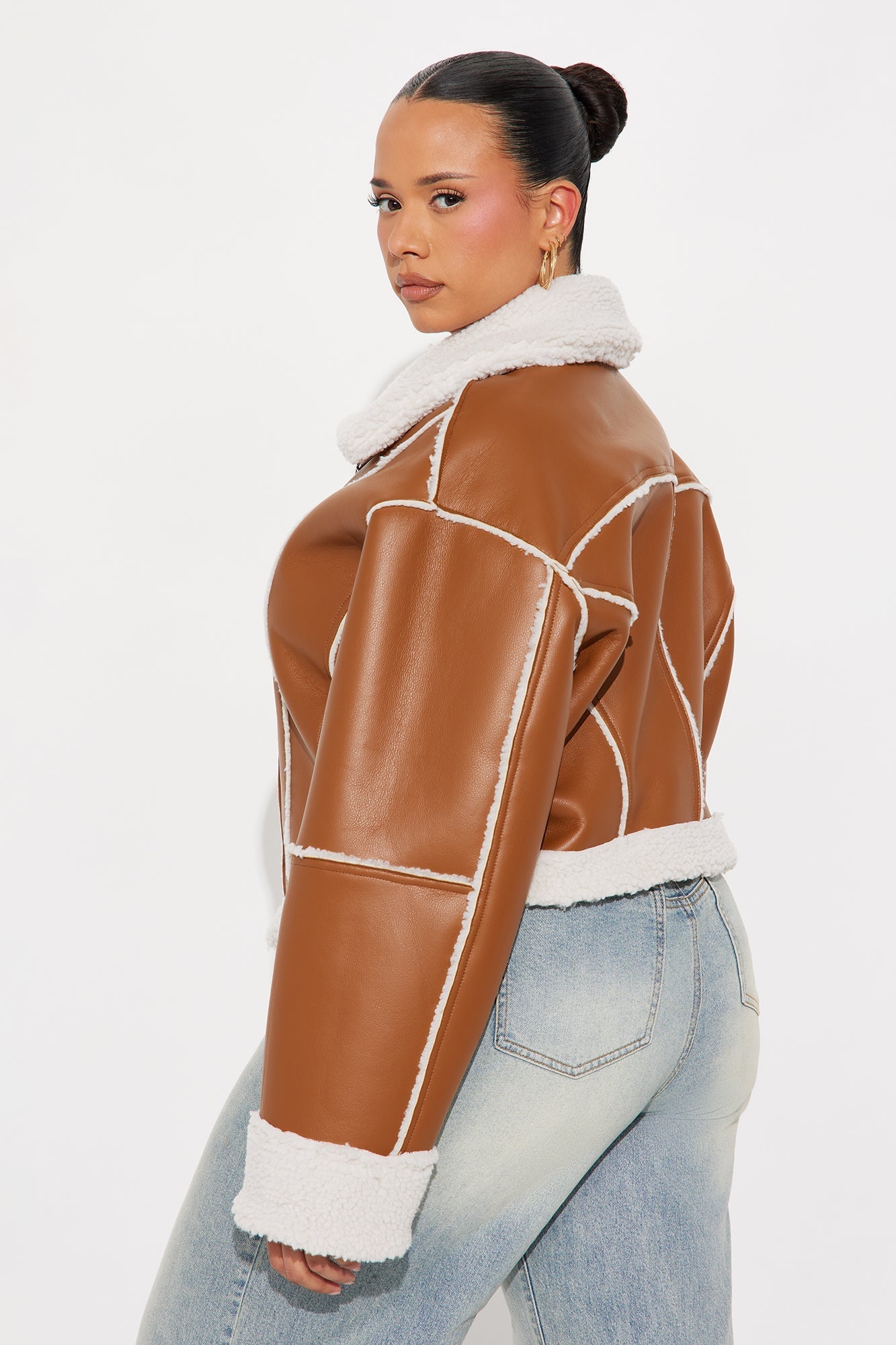 Wild Ride Reversible Faux Leather Moto Jacket - Brown/combo