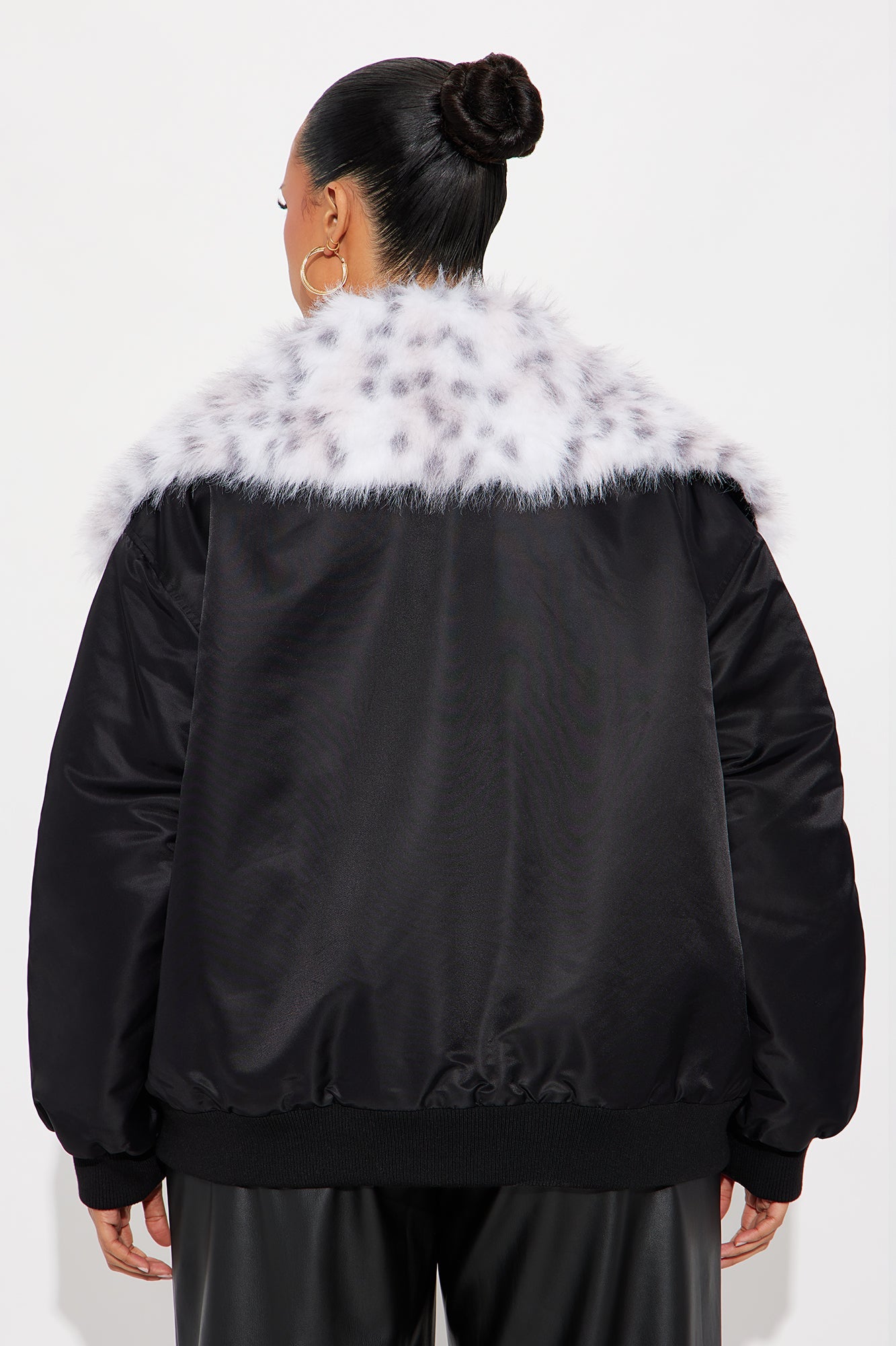 Meow Mode Leopard Print Coat - Black/combo