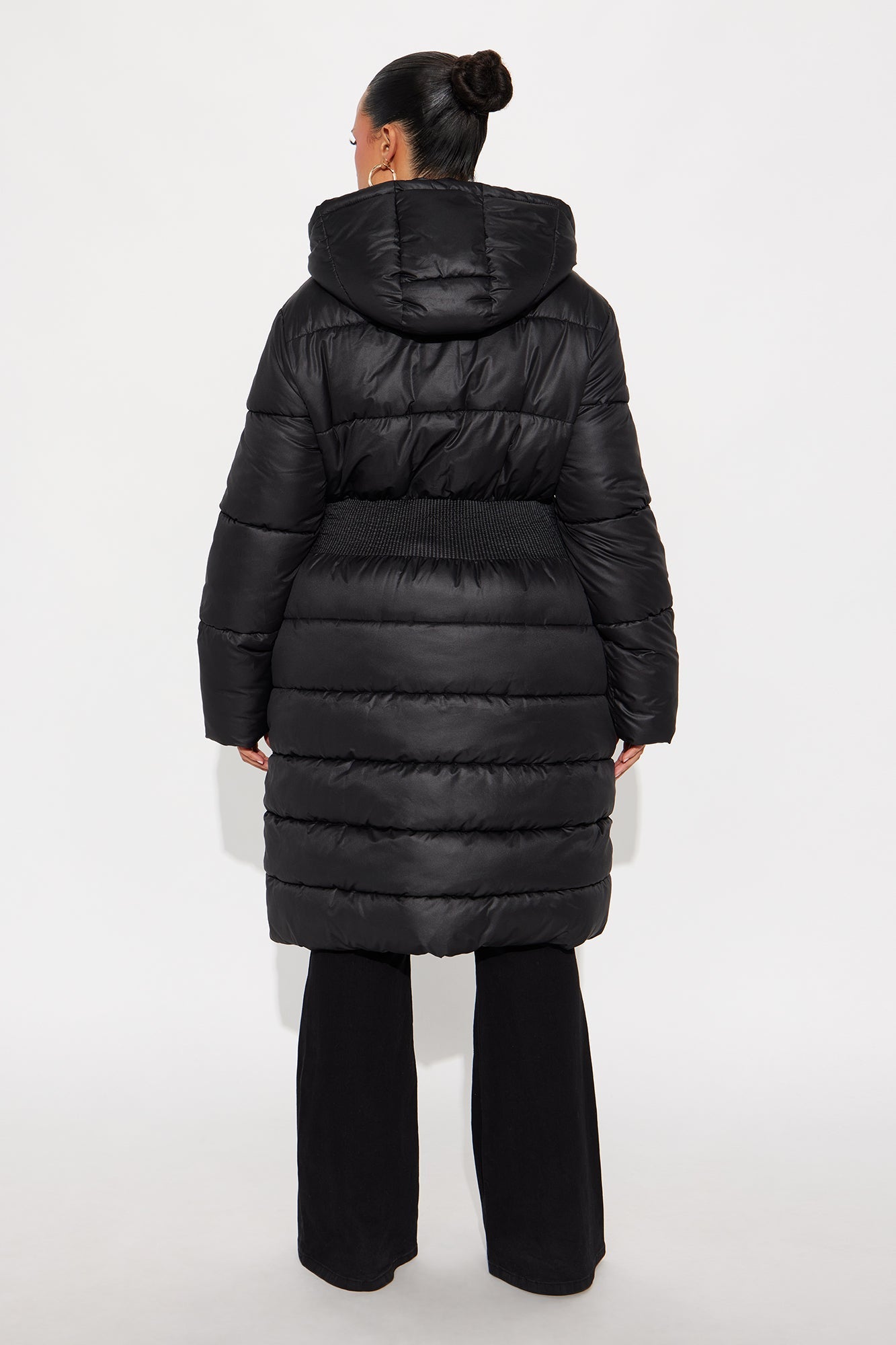 Tanya Puffer Trench Coat - Black