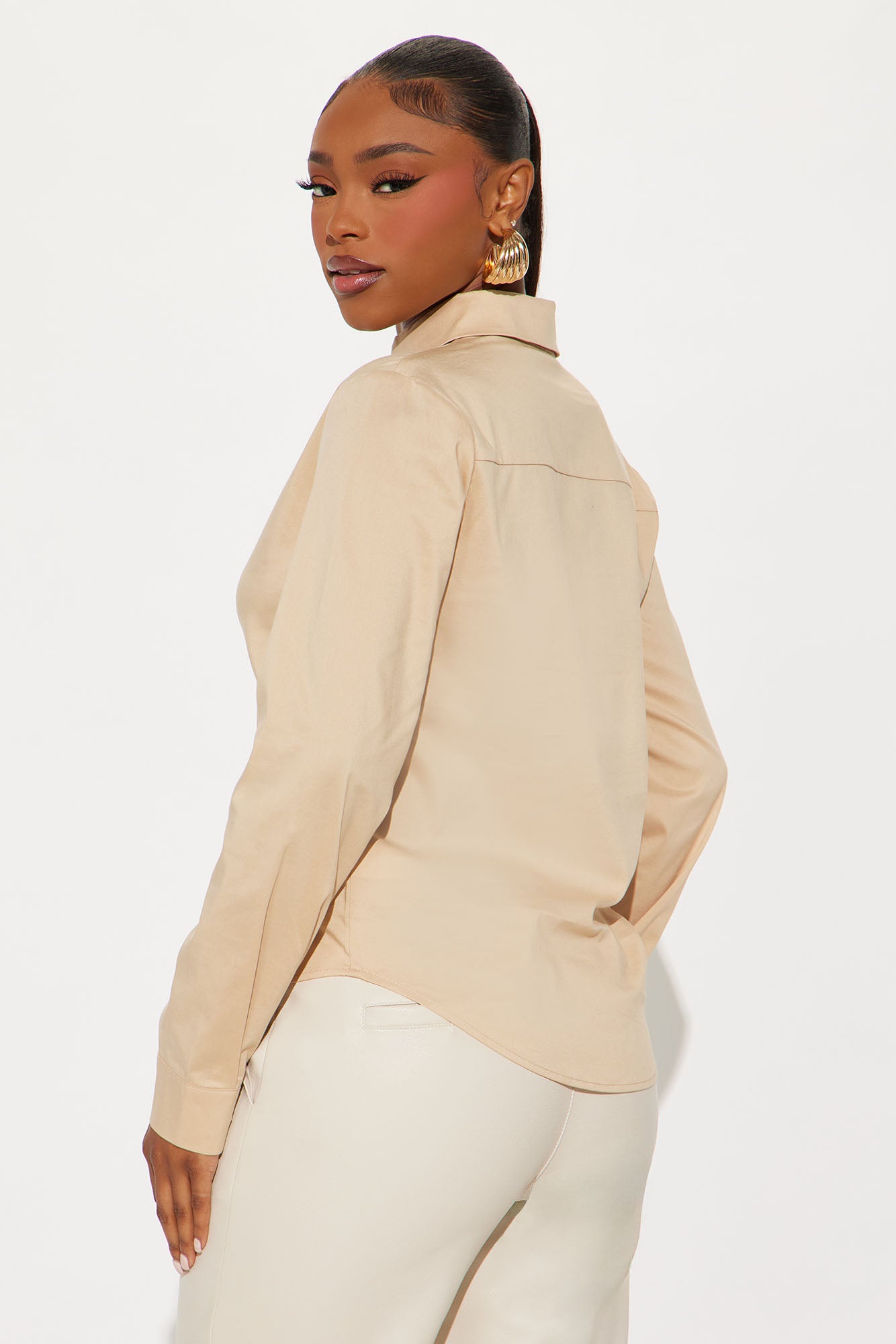 It's My Life Poplin Shirt - Taupe