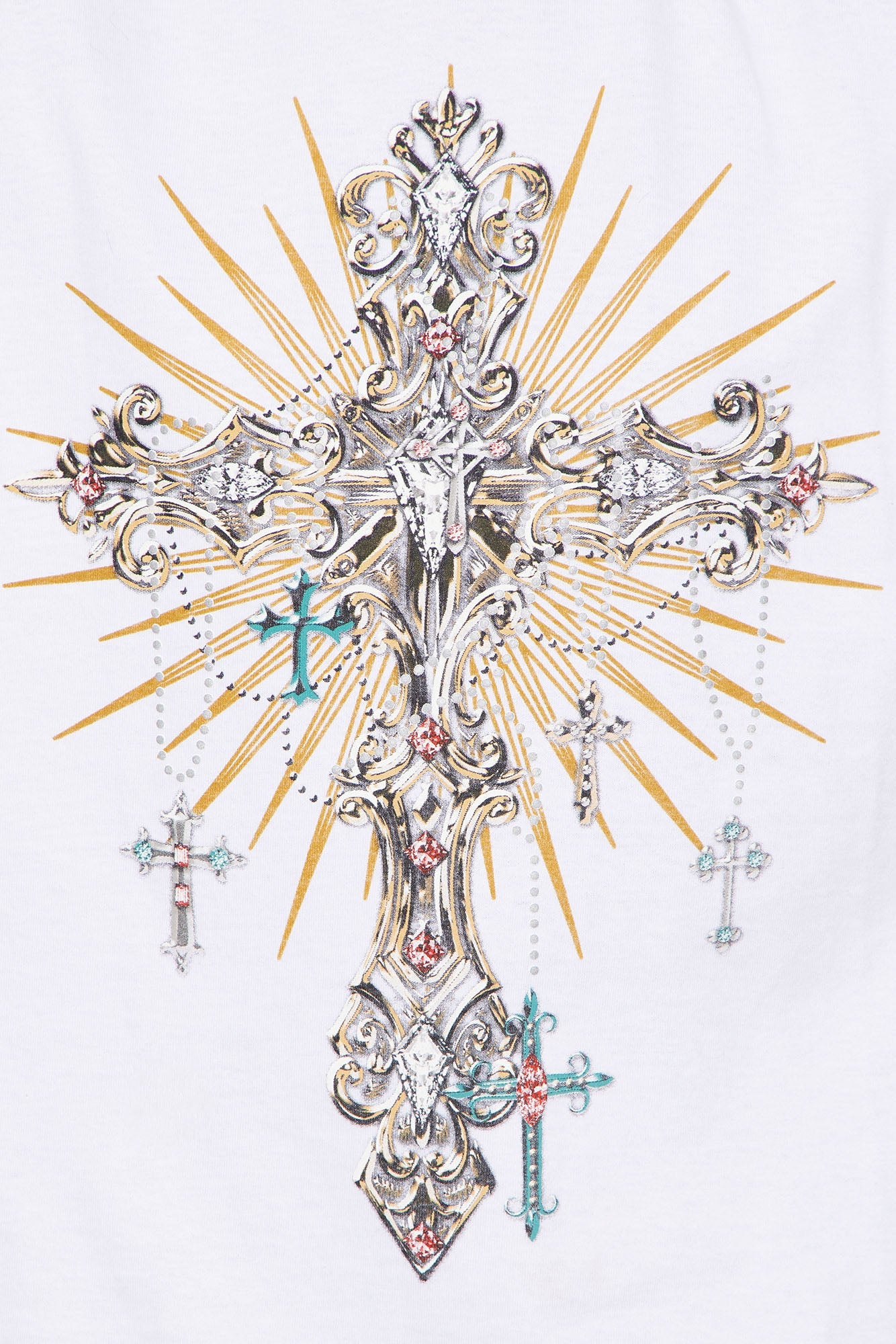 High Density Metallic Cross Tee - White