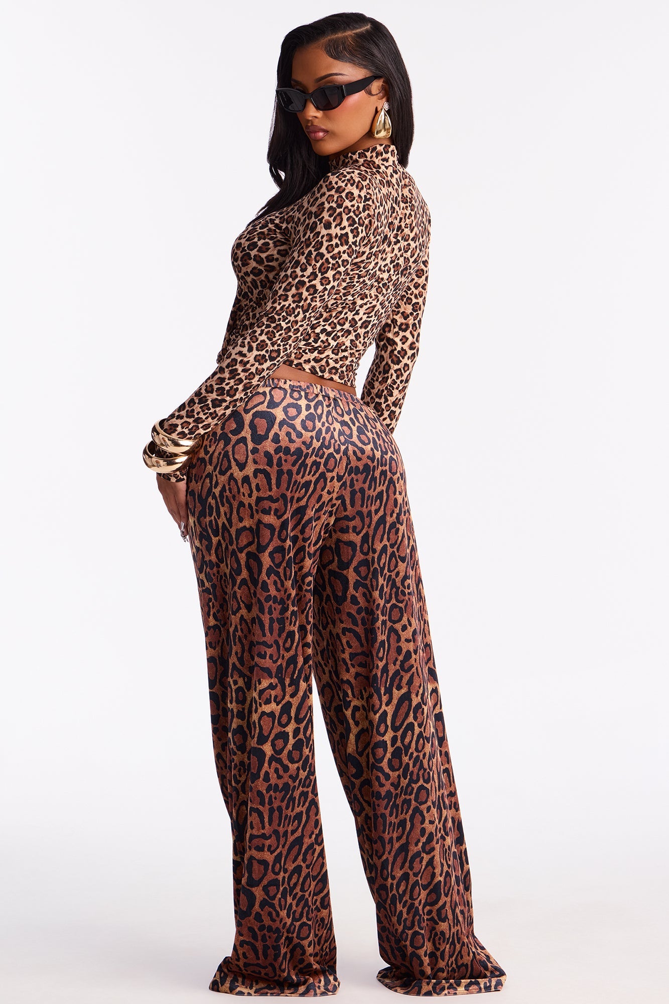 Oh So Fine Leopard Velvet Wide Leg Pant 33 - Leopard