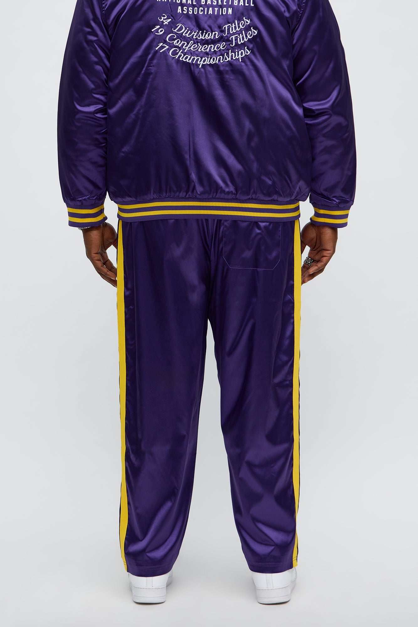 Lakers Night Drift Satin Straight Pants - Purple