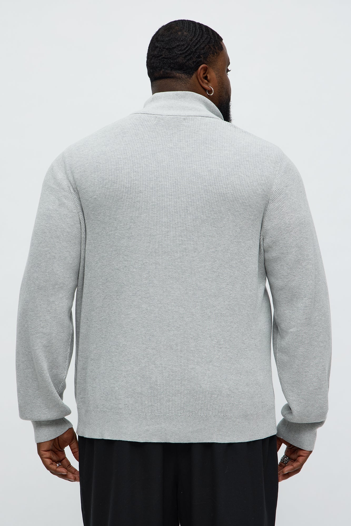 Shawn Quarter Zip Sweater - Heather Grey