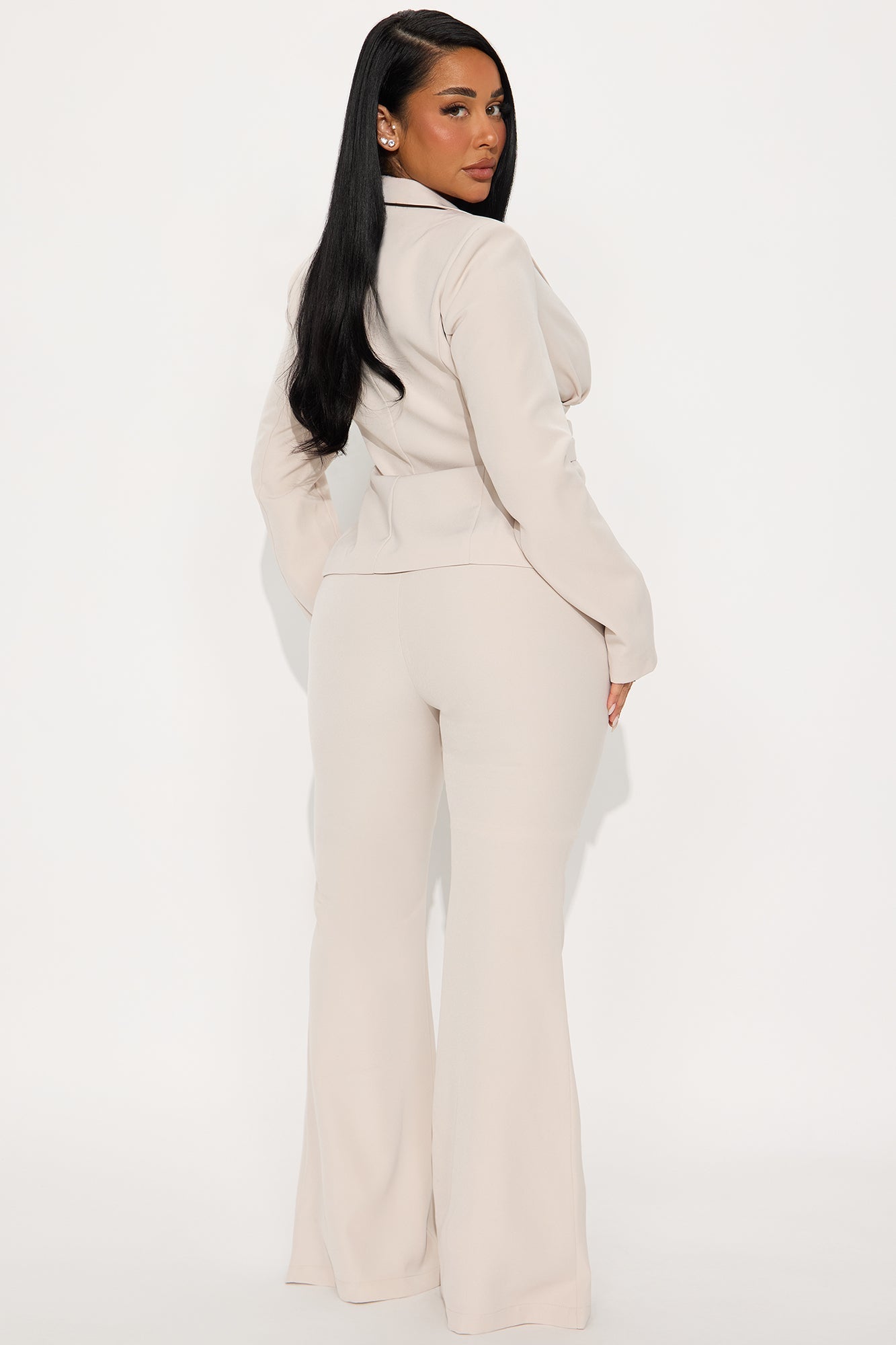 Alina Blazer Pant Set - Beige