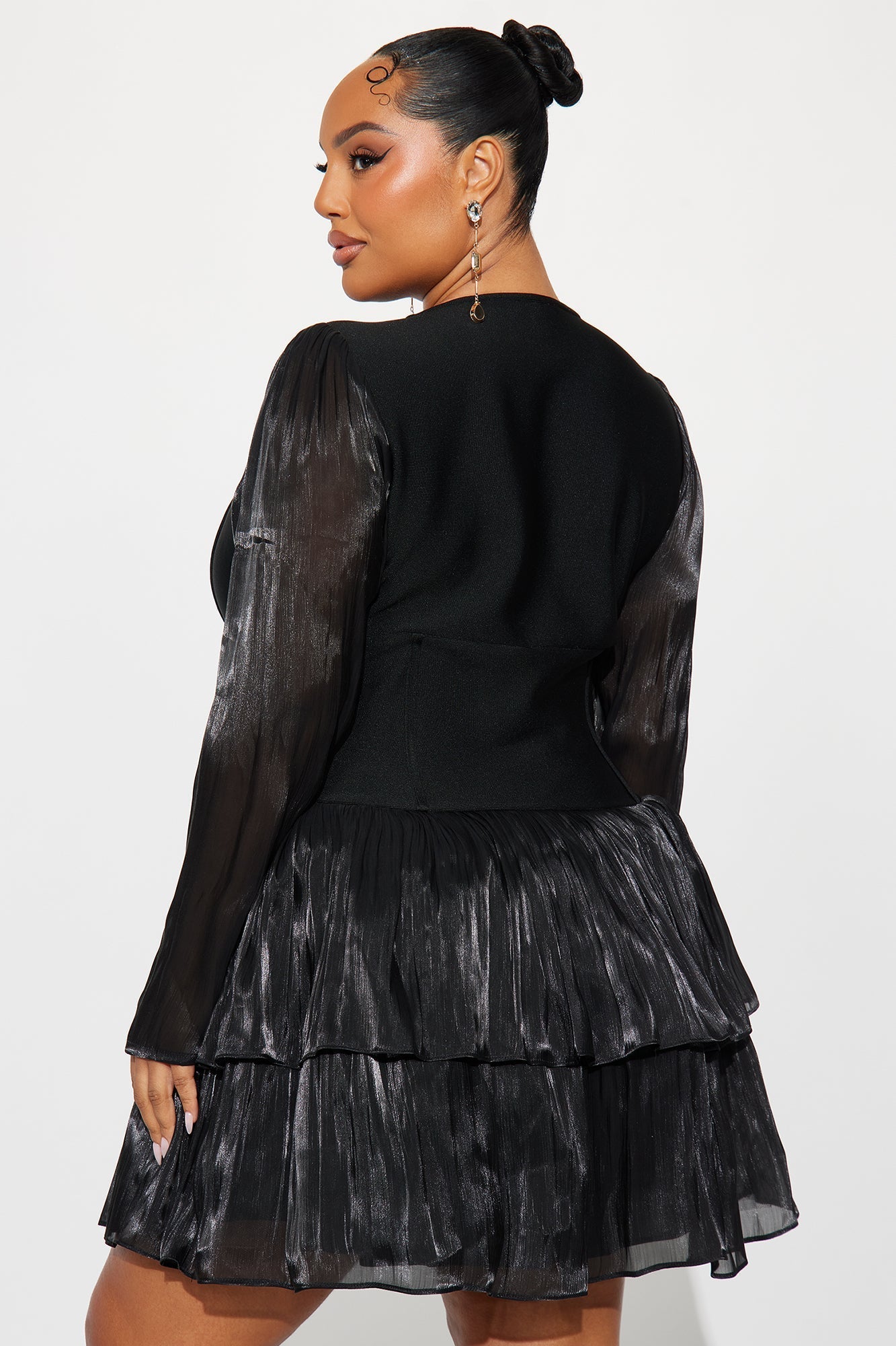 Keep Up Corset Waist Bandage Micro Mini Dress - Black