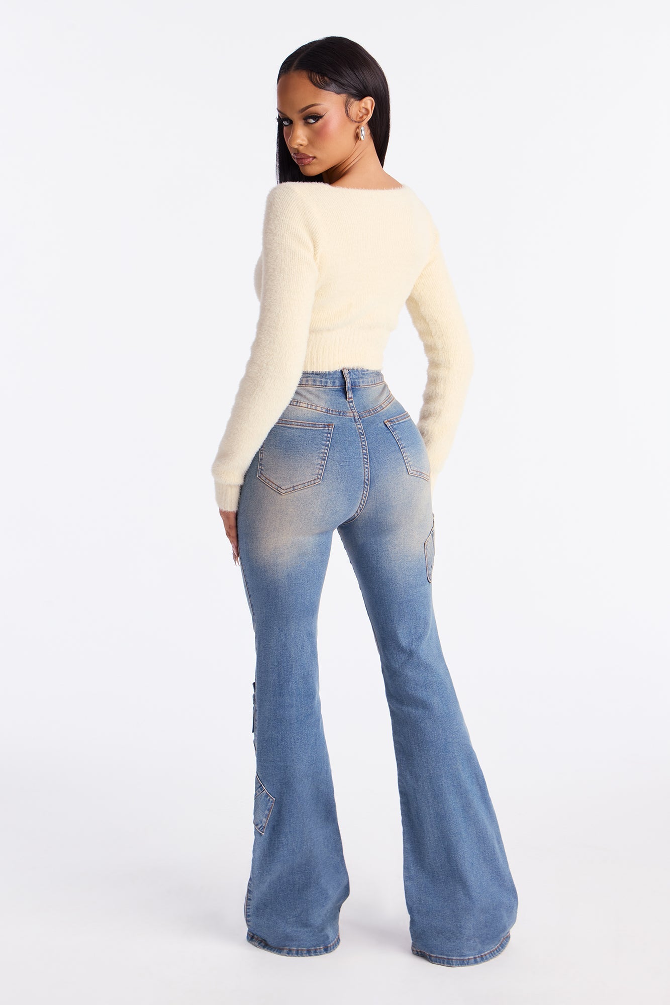 Wrap It Up Stretch Flare Jeans - Vintage Wash