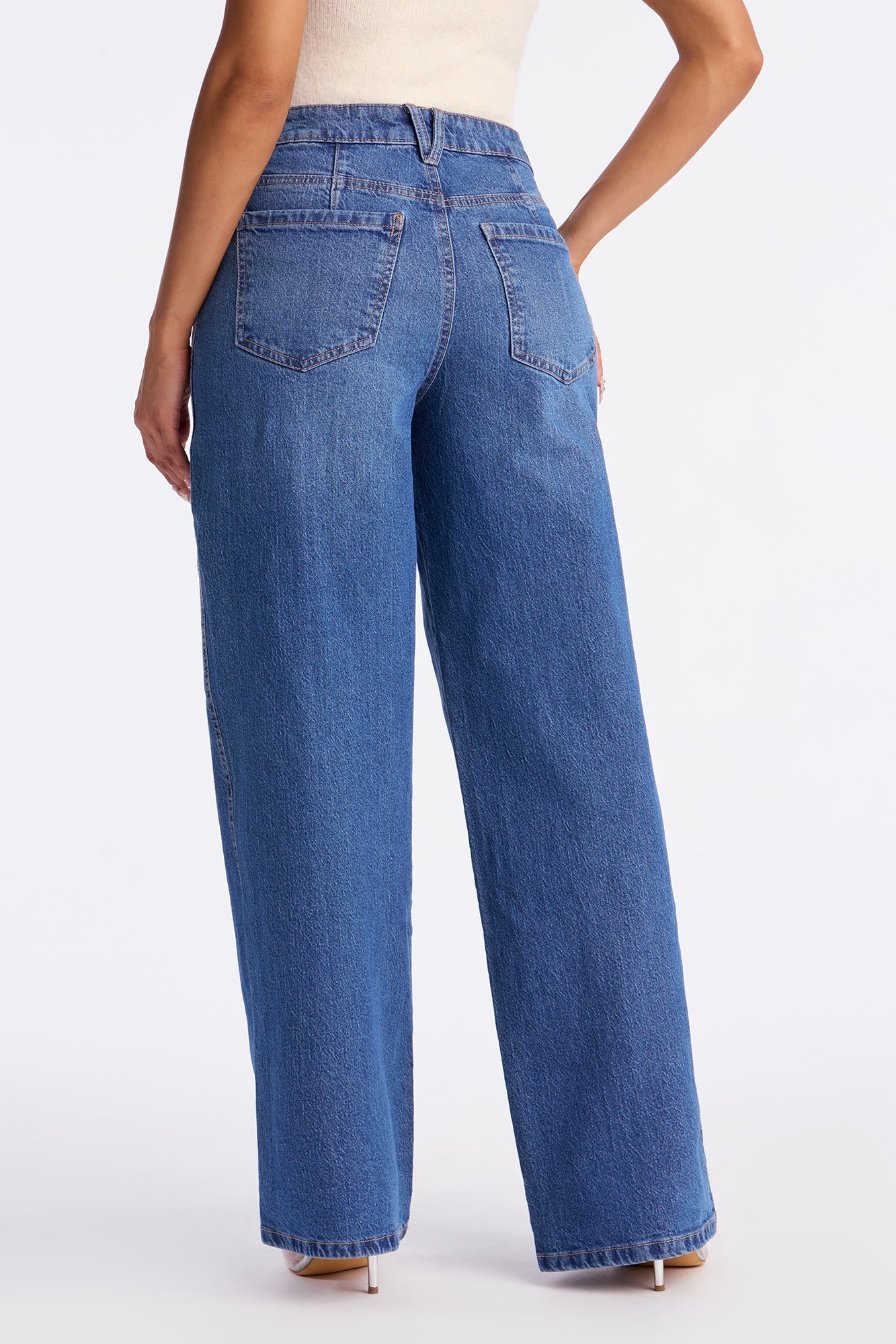 Blissful Blues Curvy Wide Leg Jeans - Medium Wash