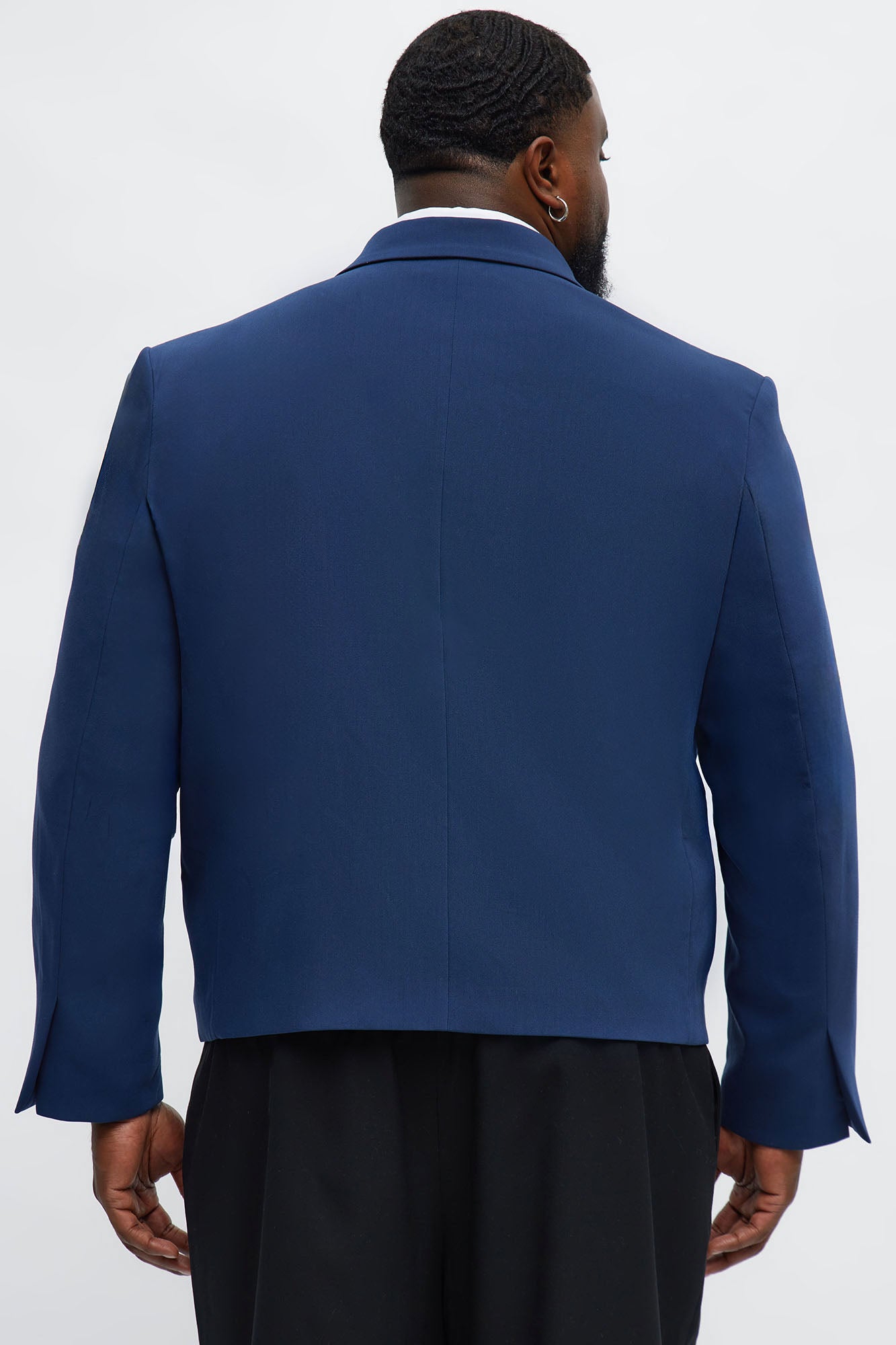 Ronan Cropped Double Breasted Blazer - Navy