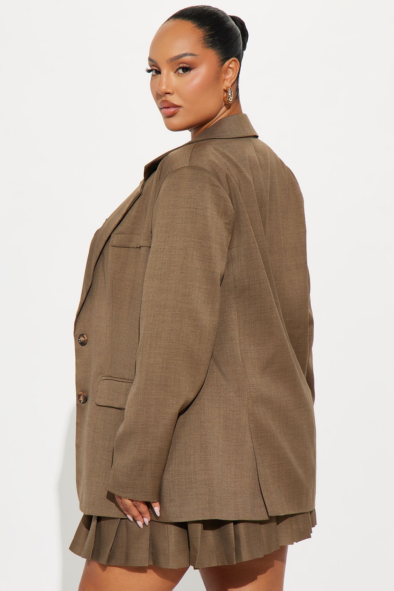 Bronwyn Belted Mini Dress Set - Olive