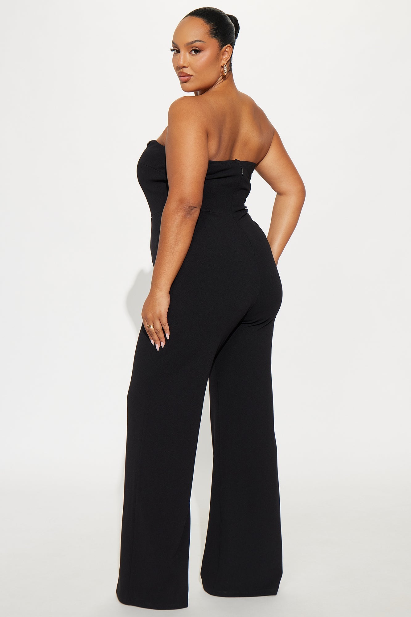 Miranda Straight Leg Strapless Jumpsuit - Black