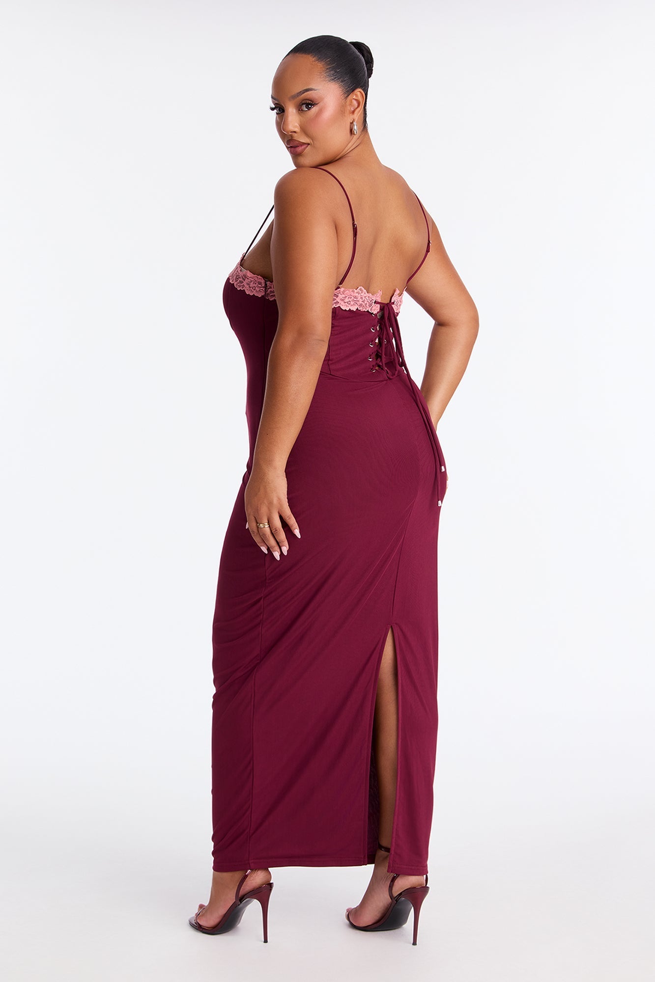 Colette Mesh Maxi Dress - Plum