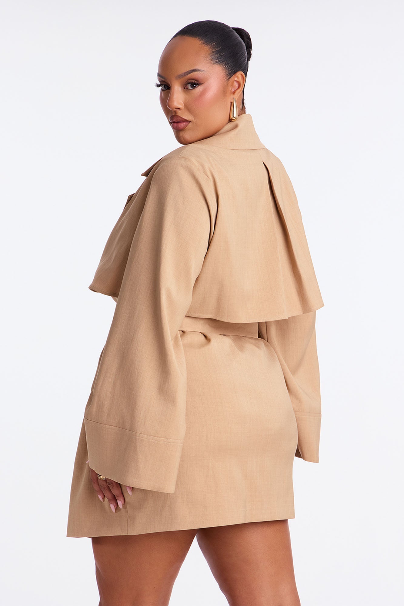 It's Official Belted Blazer Mini Dress - Khaki