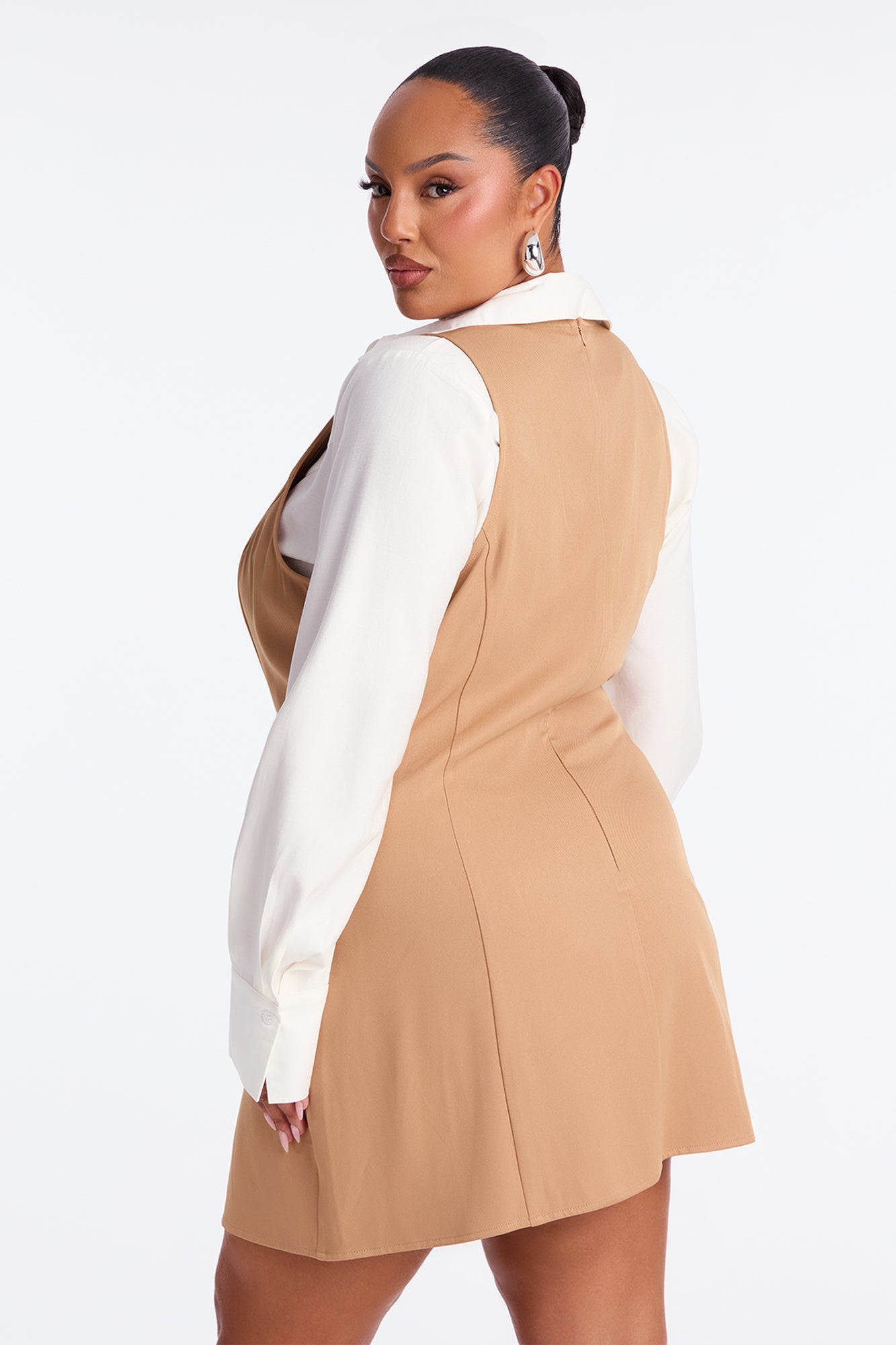 Arlene Long Sleeve Mini Dress - White/combo