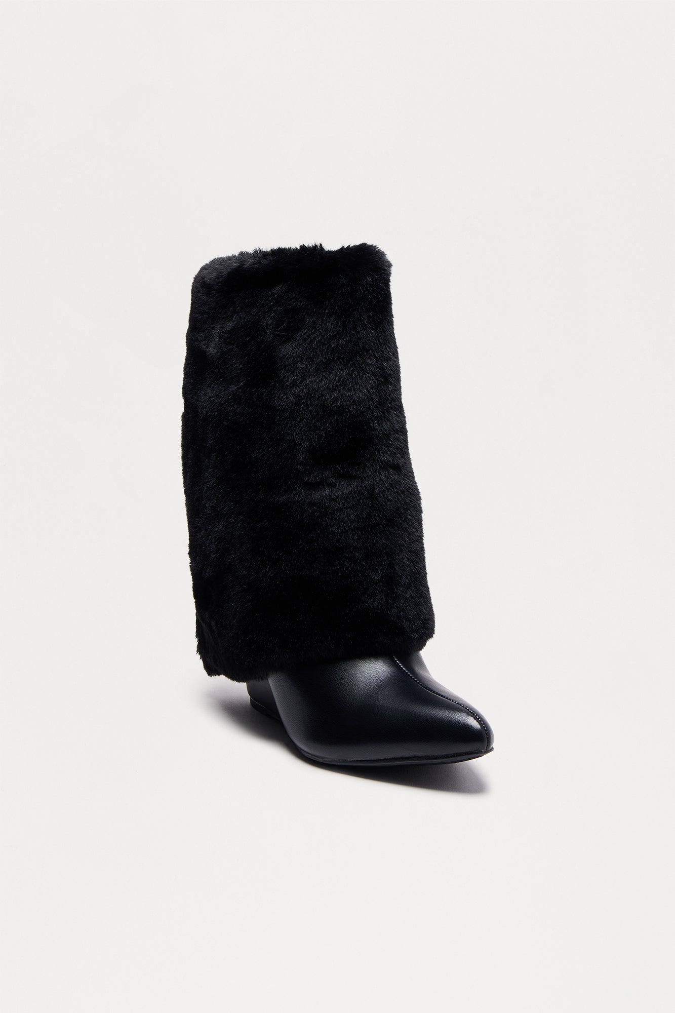 Iceberg Faux Fur Booties - Black