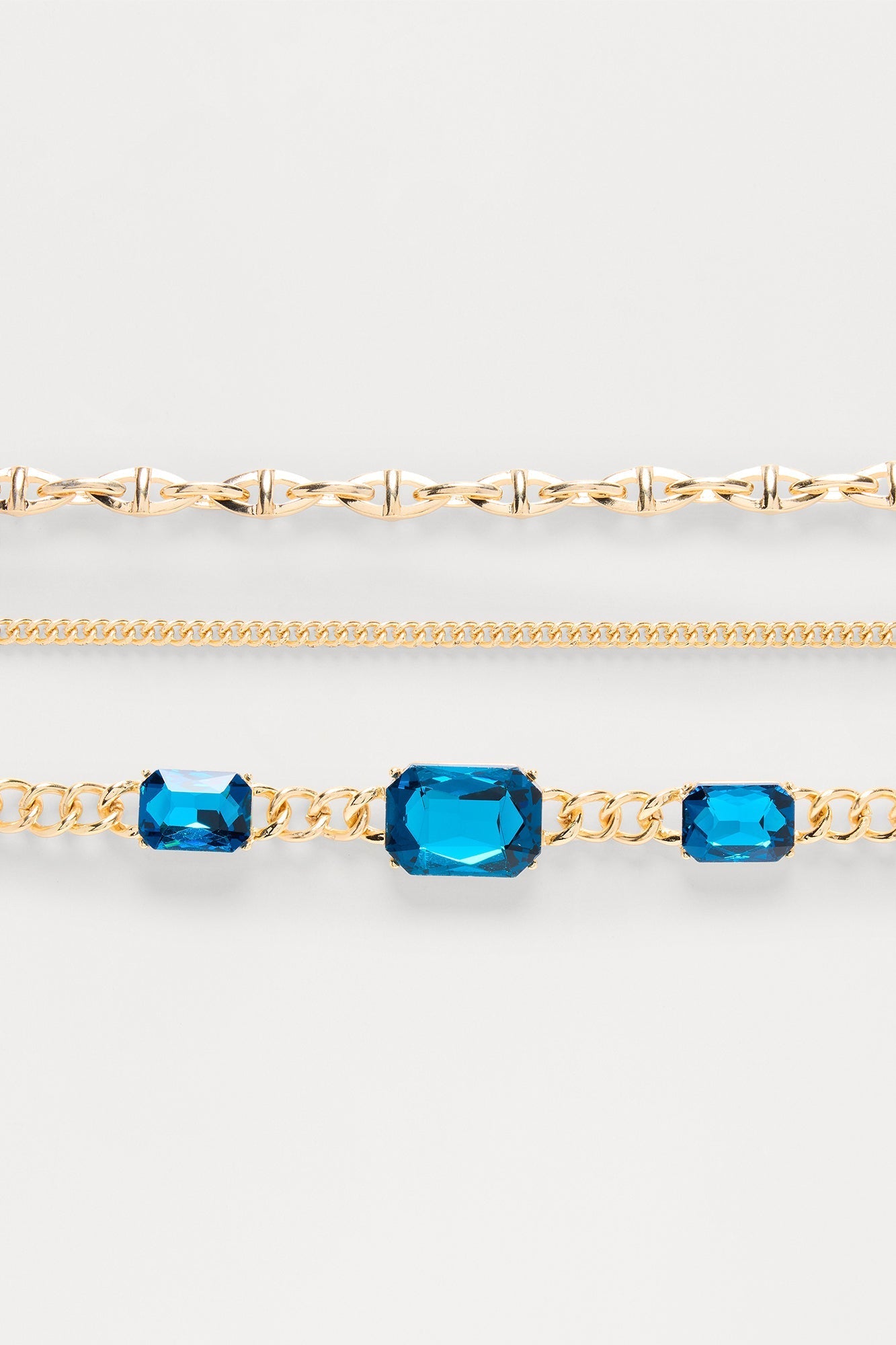 Gala Season Choker Necklace - Gold/Blue