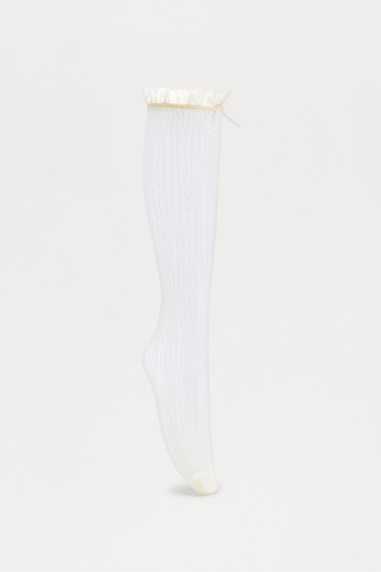 Cherie Pointelle Knee High Socks - Ivory