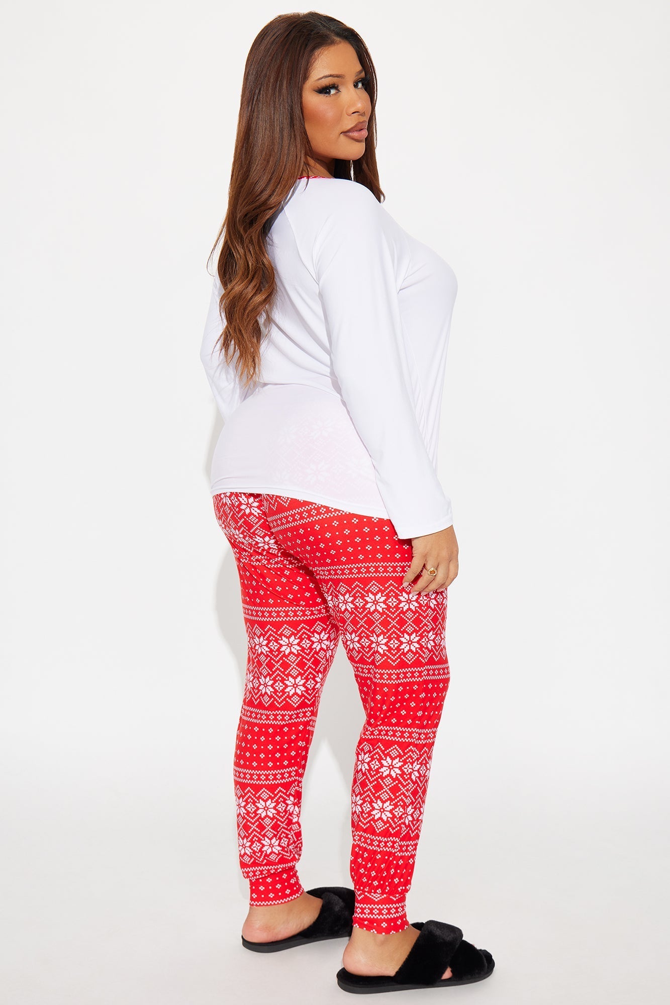 Feliz Navidad Matching Family Long Sleeve PJ Jogger Set - White/combo
