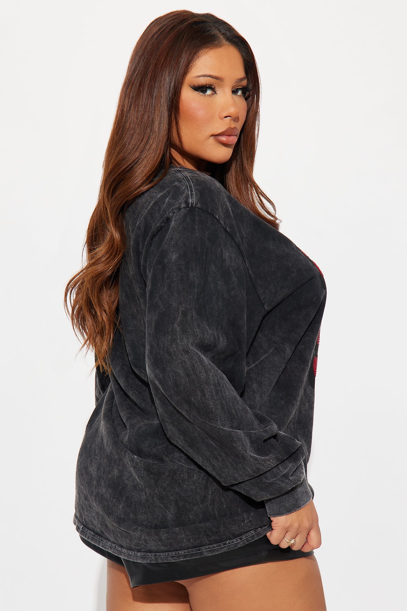 Good Vibes Tribe Washed Long Sleeve Tee - Grey Mineral Wash