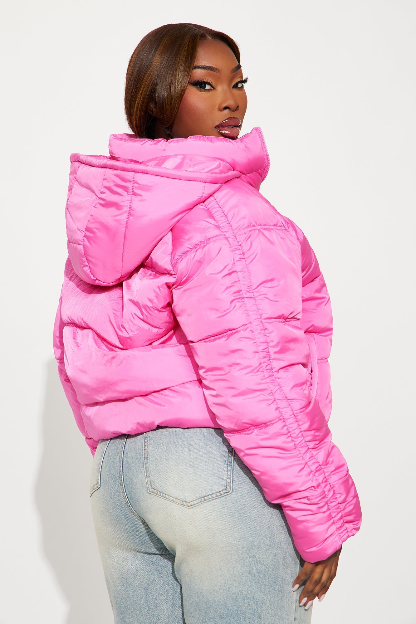 Snuggle Next To Me Puffer Jacket - Pink