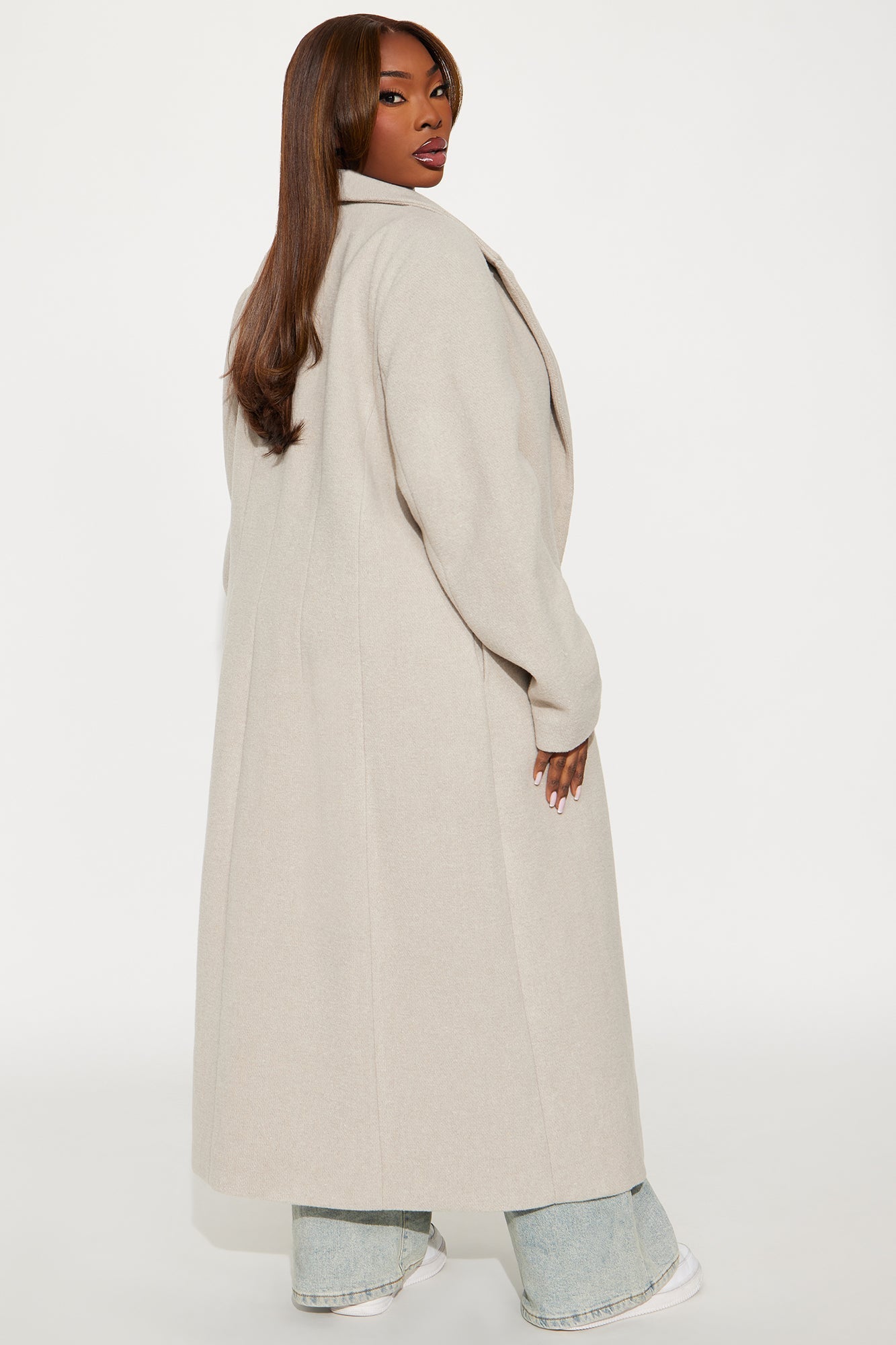 Natalie Wool Trench Coat - Stone