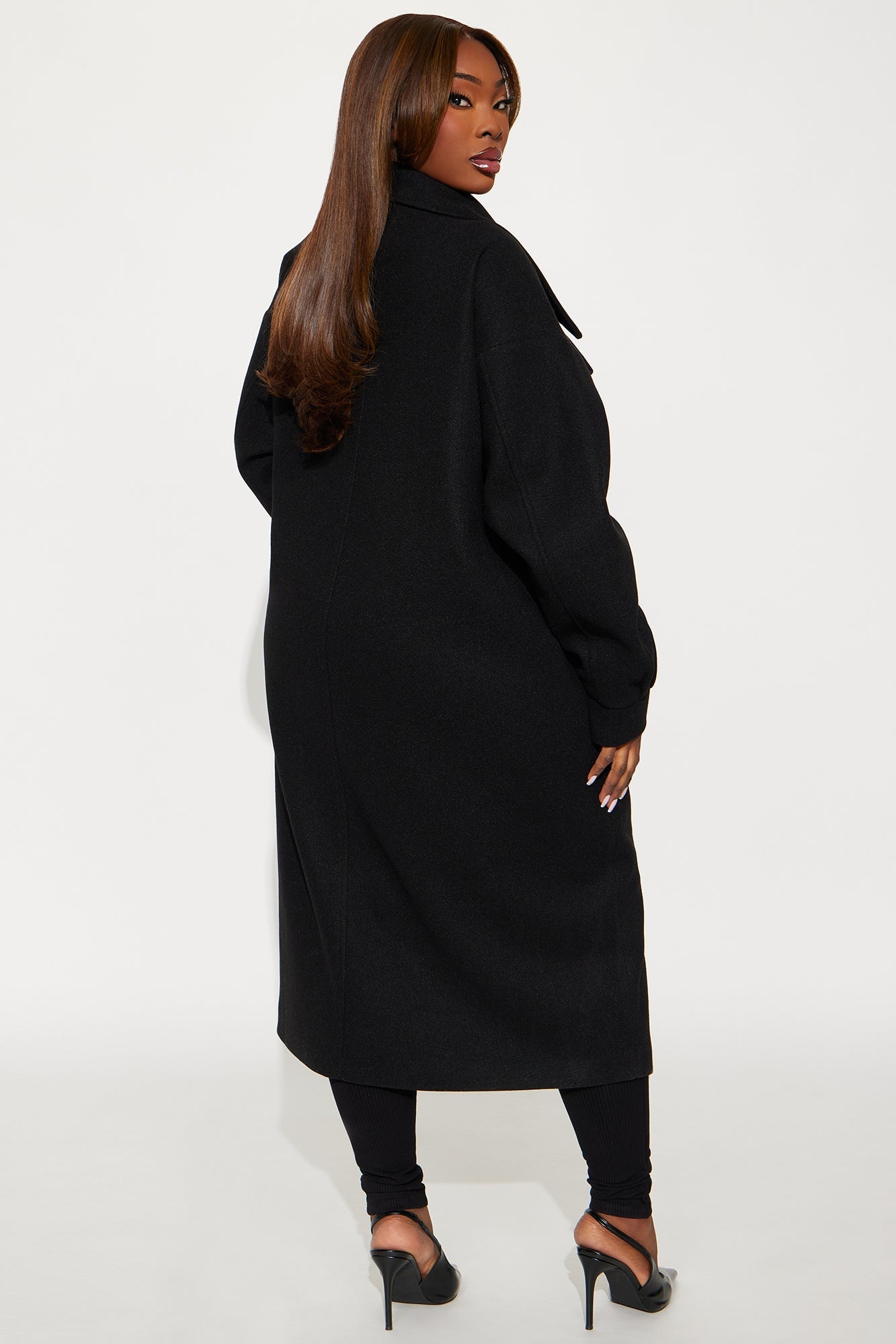 Miranda Wool Trench Coat - Black