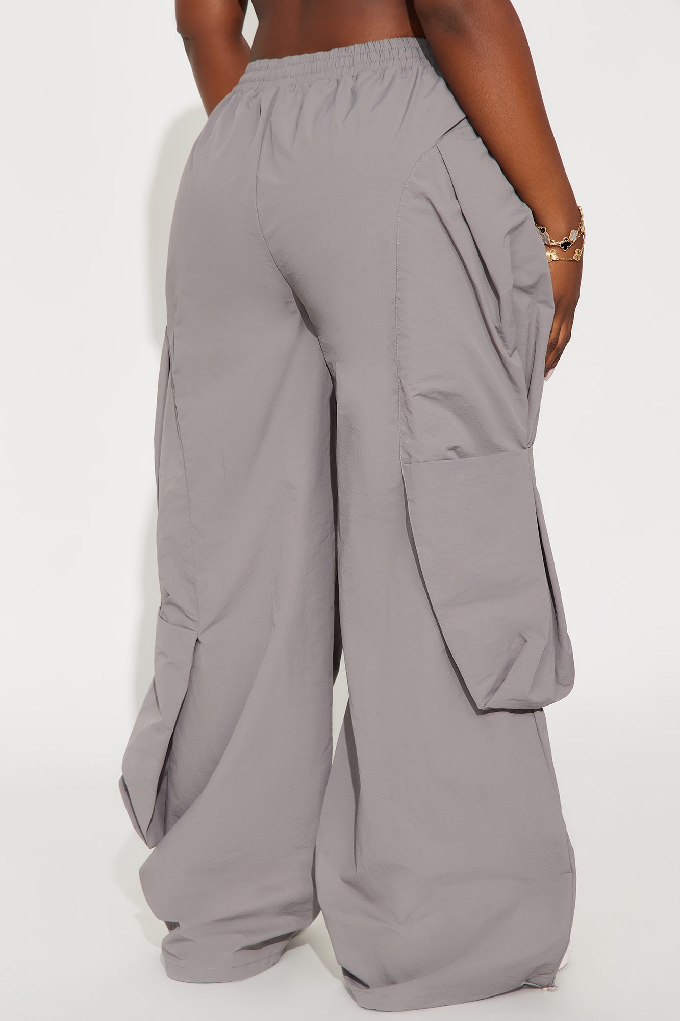 Mind Your Own Business Parachute Jogger - Grey