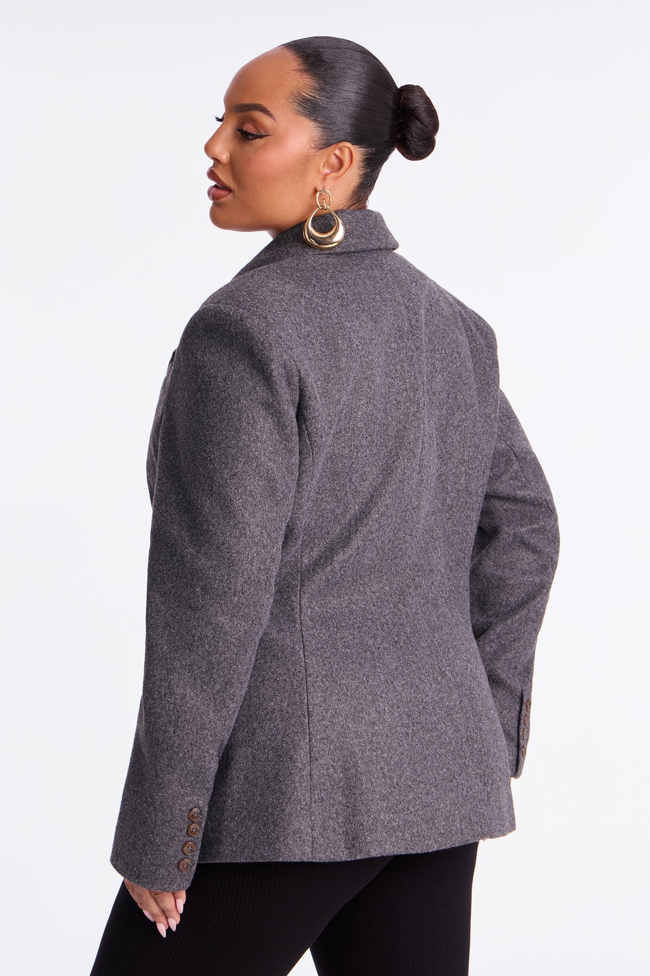 Major Boss Babe Moves Hourglass Crepe Blazer - Charcoal