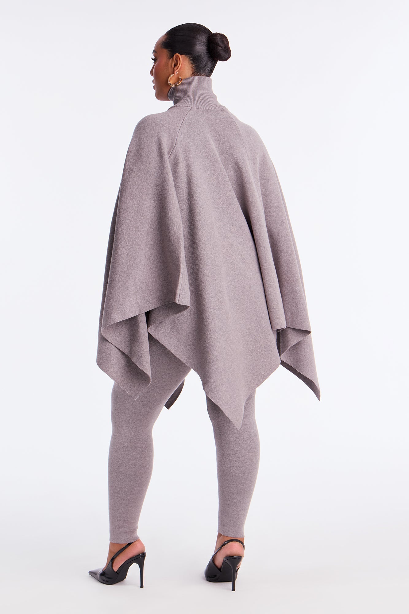 Weekend Rebel Poncho Sweater Pant Set - Heather Grey