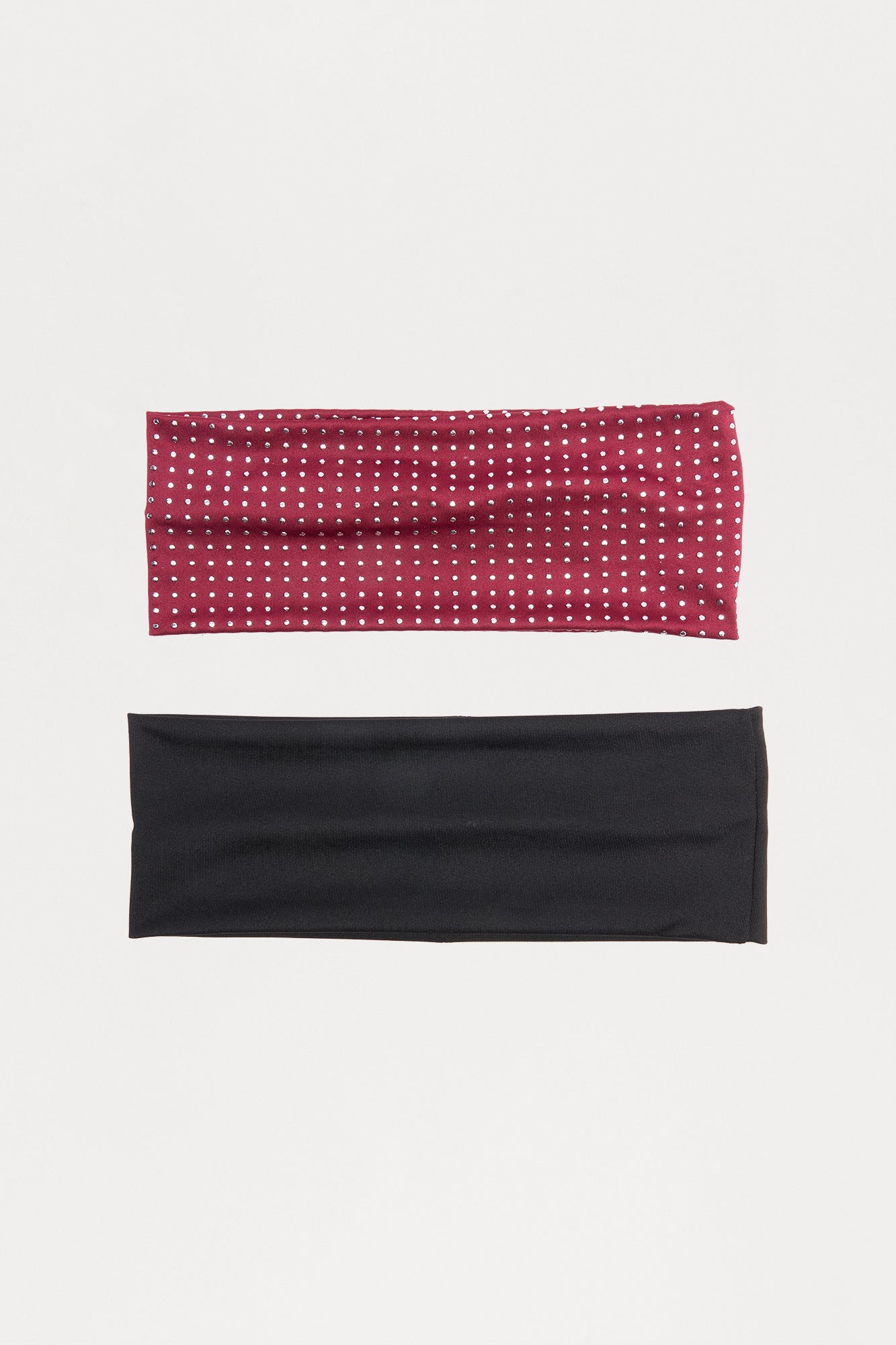 On The Dot Head Wrap 2 Piece Set - Burgundy/combo