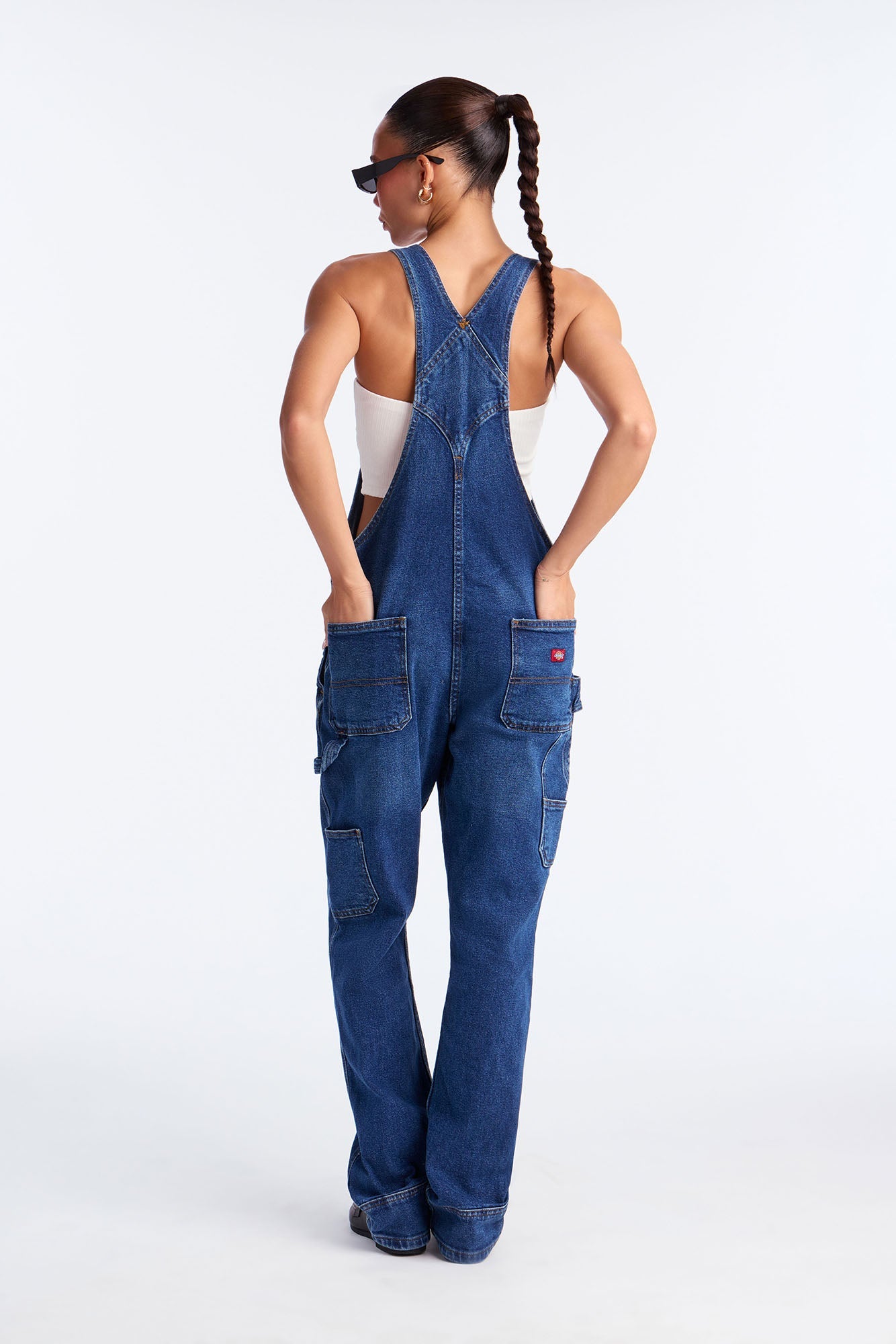 Dickies Denim Boyfriend Overalls - Stone Blue Wash