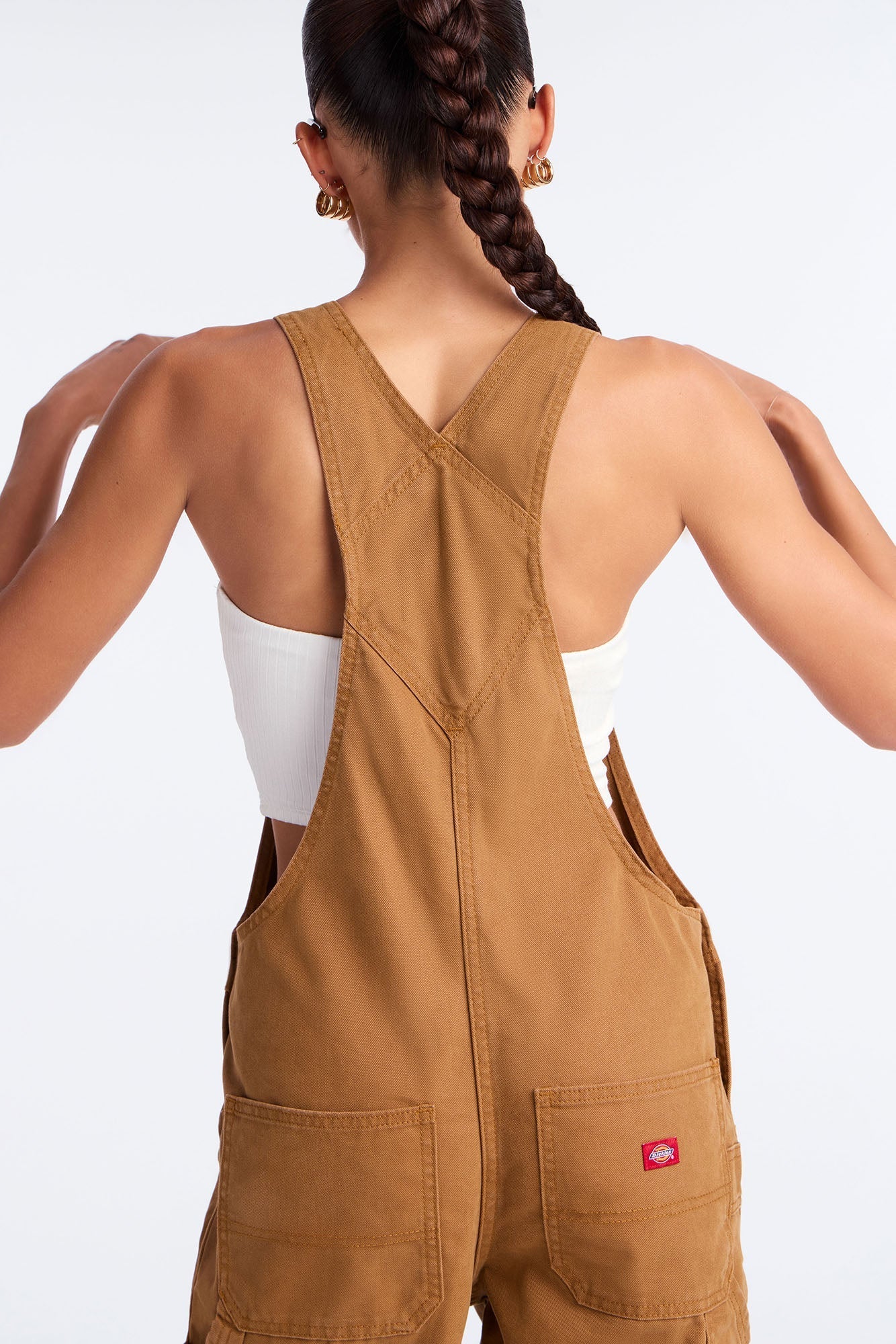 Dickies Relaxed Denim Overalls - Brown