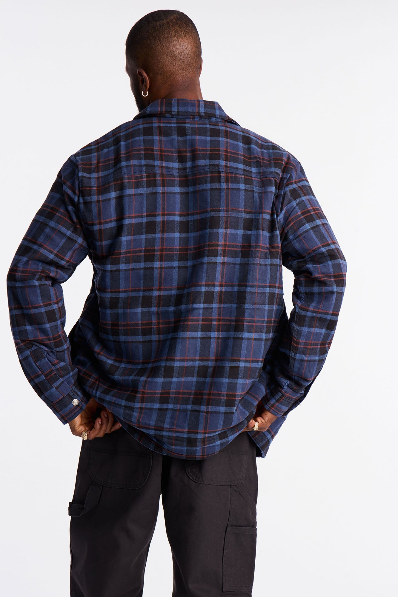 Dickies Sherpa Lined Flannel Shirt Jacket - Blue