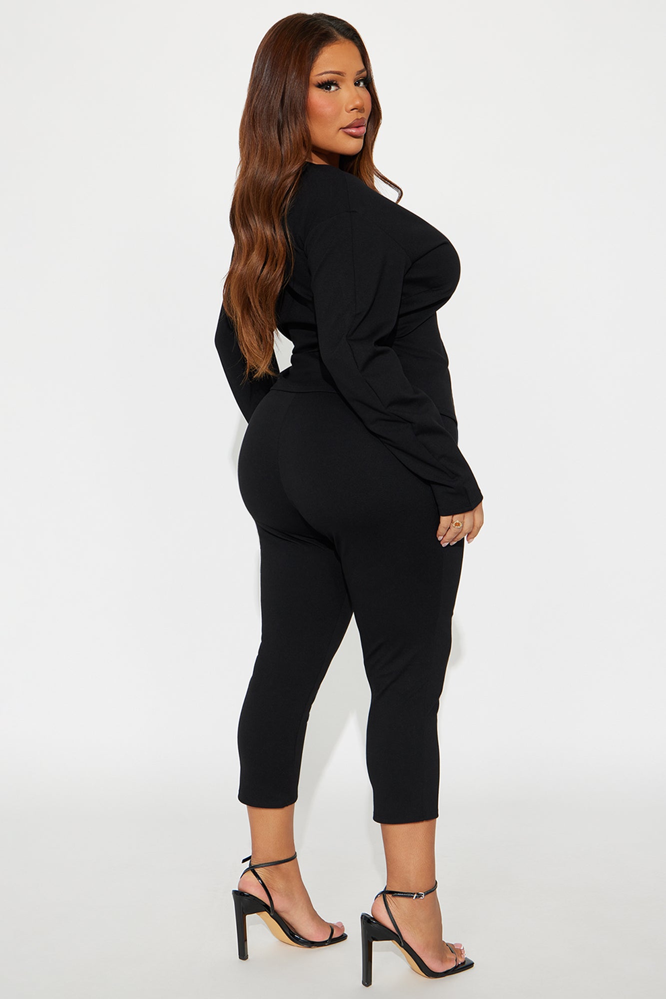 Step It Up Ponte Capri Set - Black